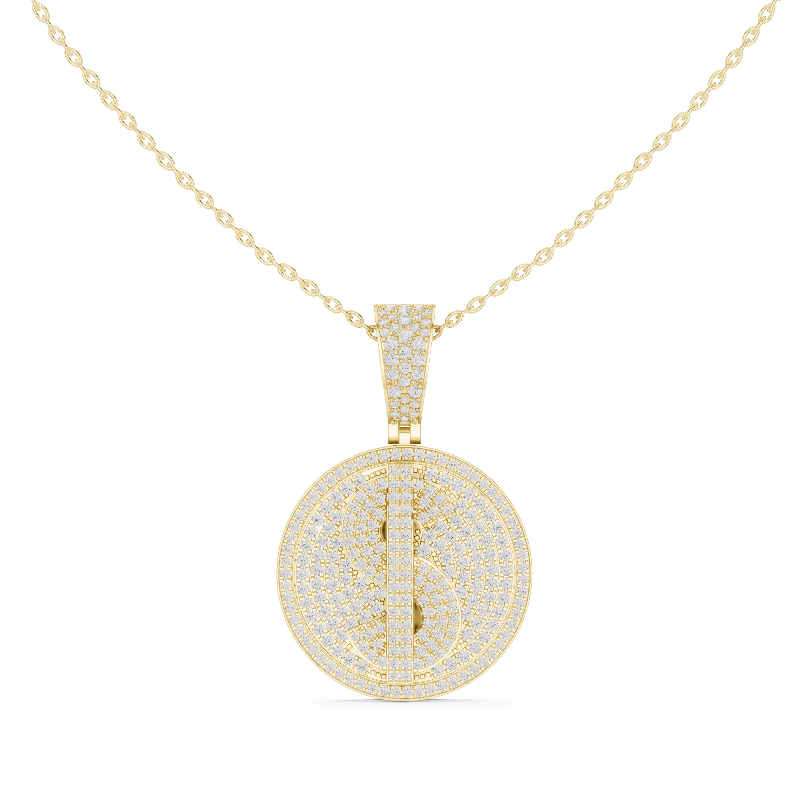 Personalized Luxury Initial Pendant with Pavé Set Diamonds
