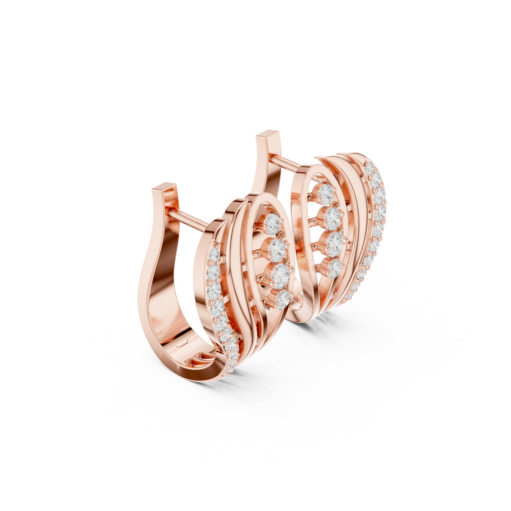 Curved Wave Diamond Earrings