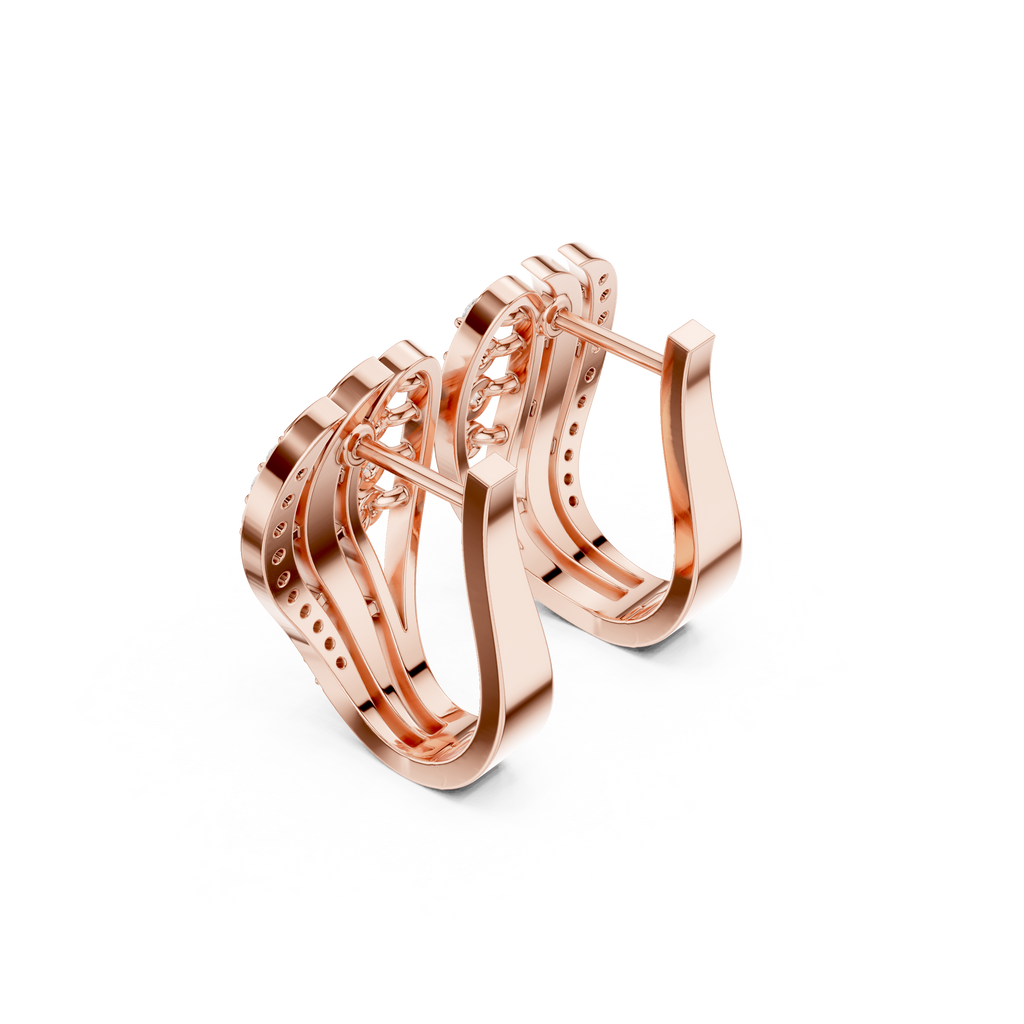 Curved Wave Diamond Earrings
