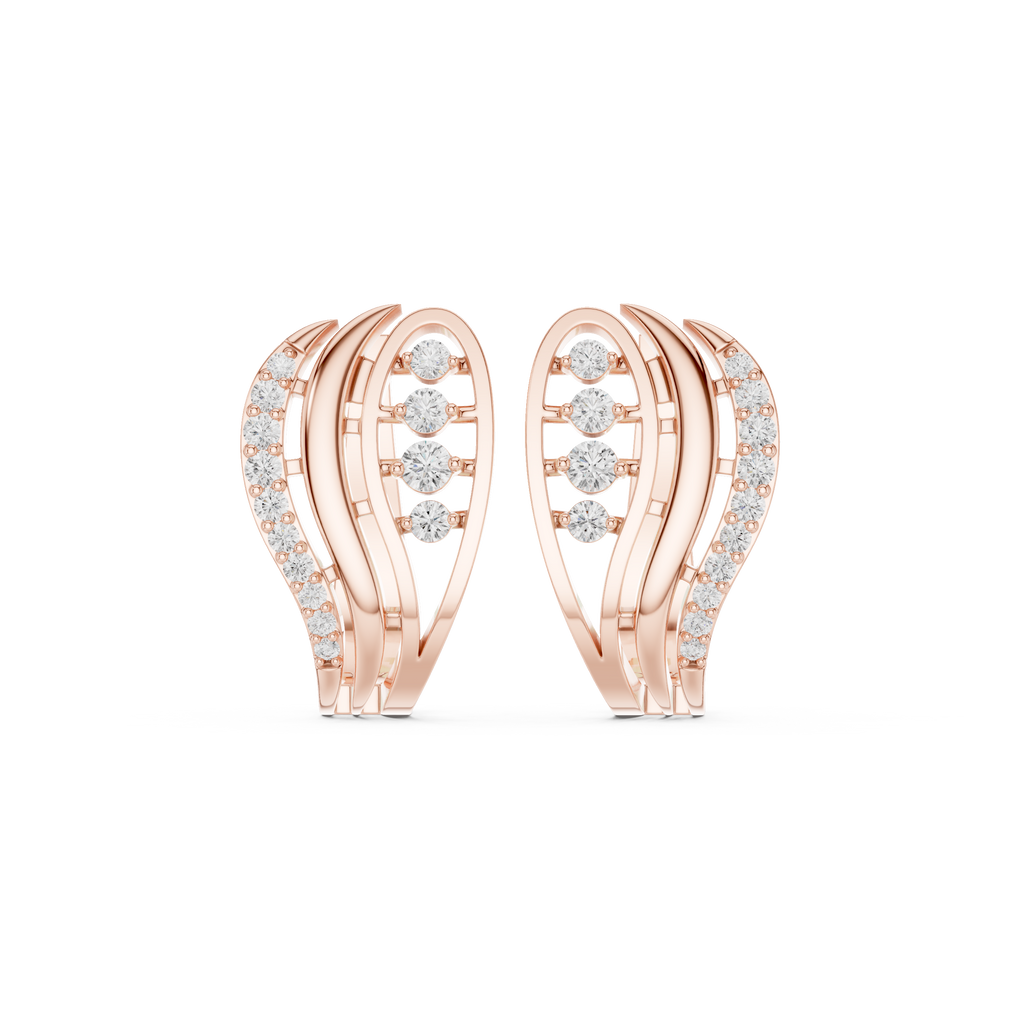 Curved Wave Diamond Earrings