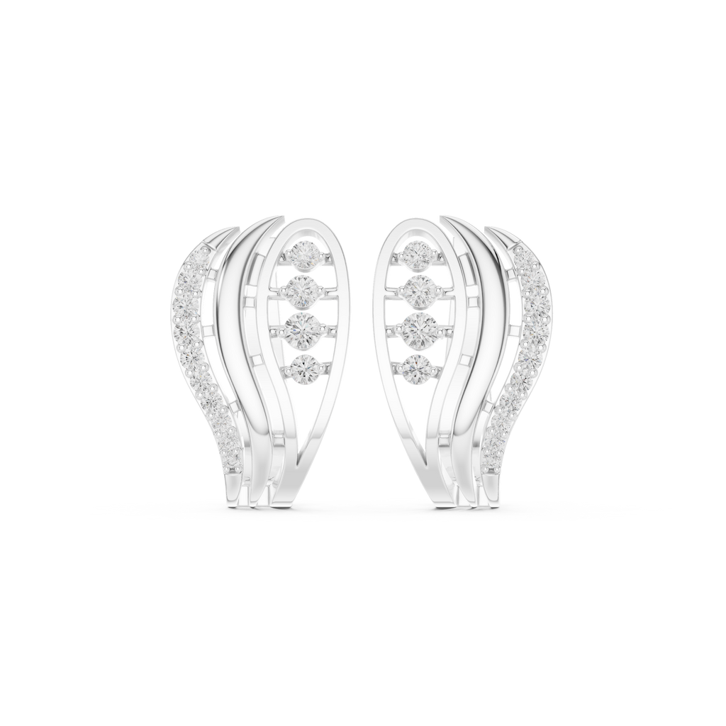Curved Wave Diamond Earrings