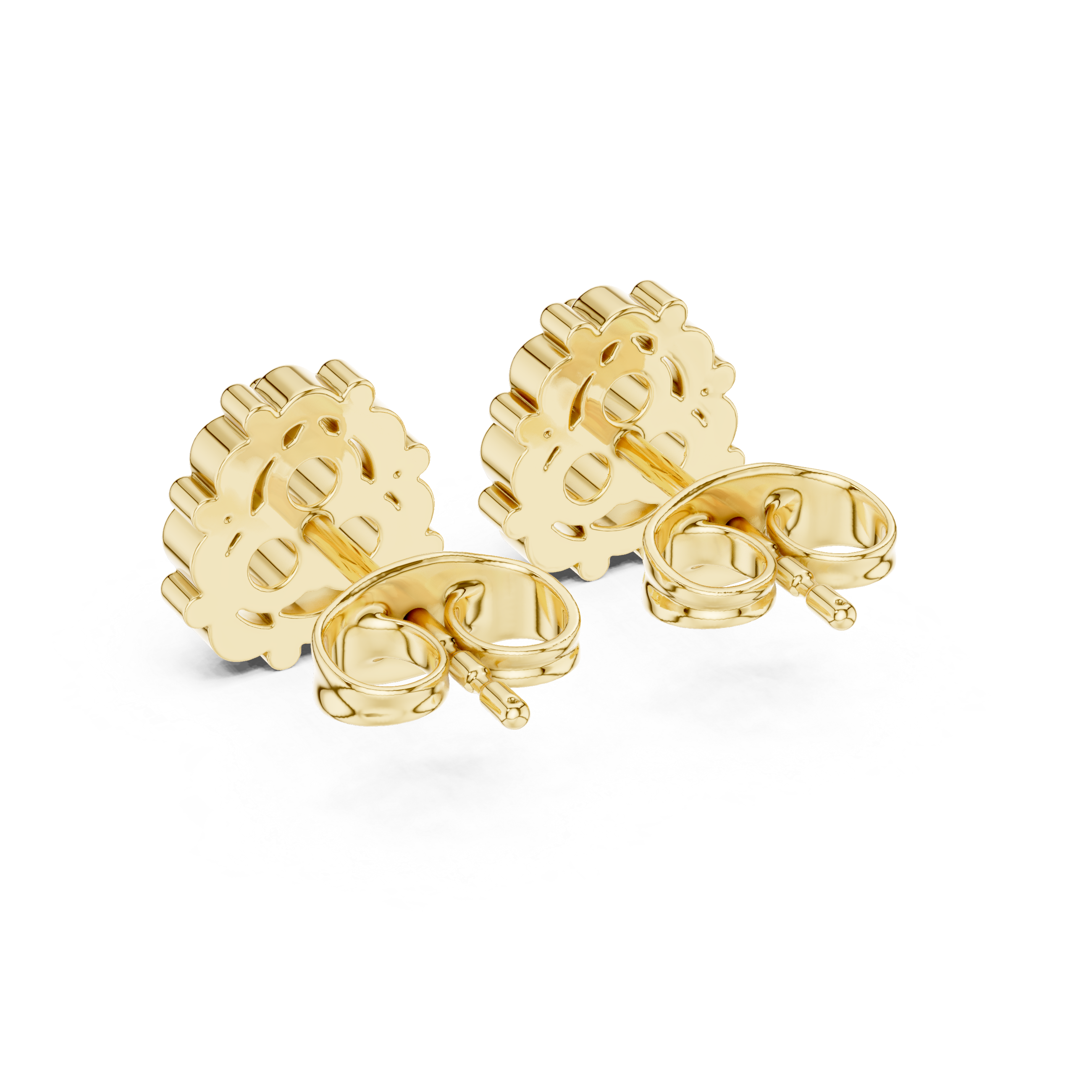 Round Diamond Cluster Stud Earrings