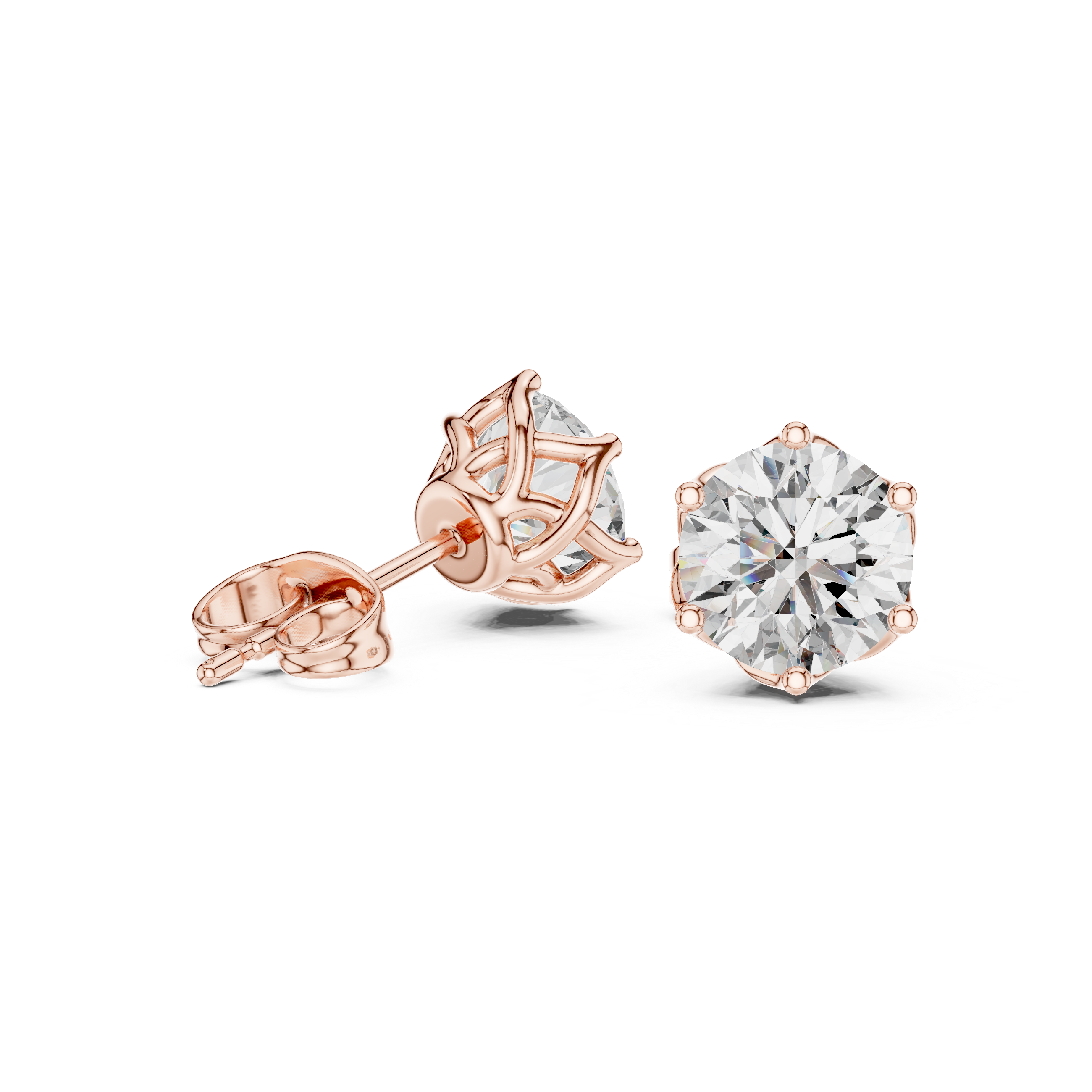 Round Diamond Stud Earrings