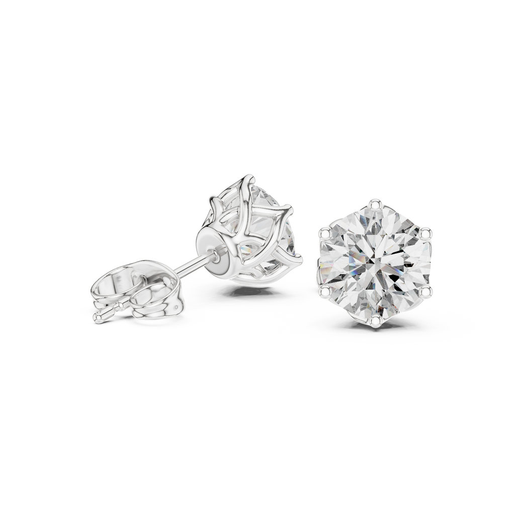 Round Diamond Stud Earrings