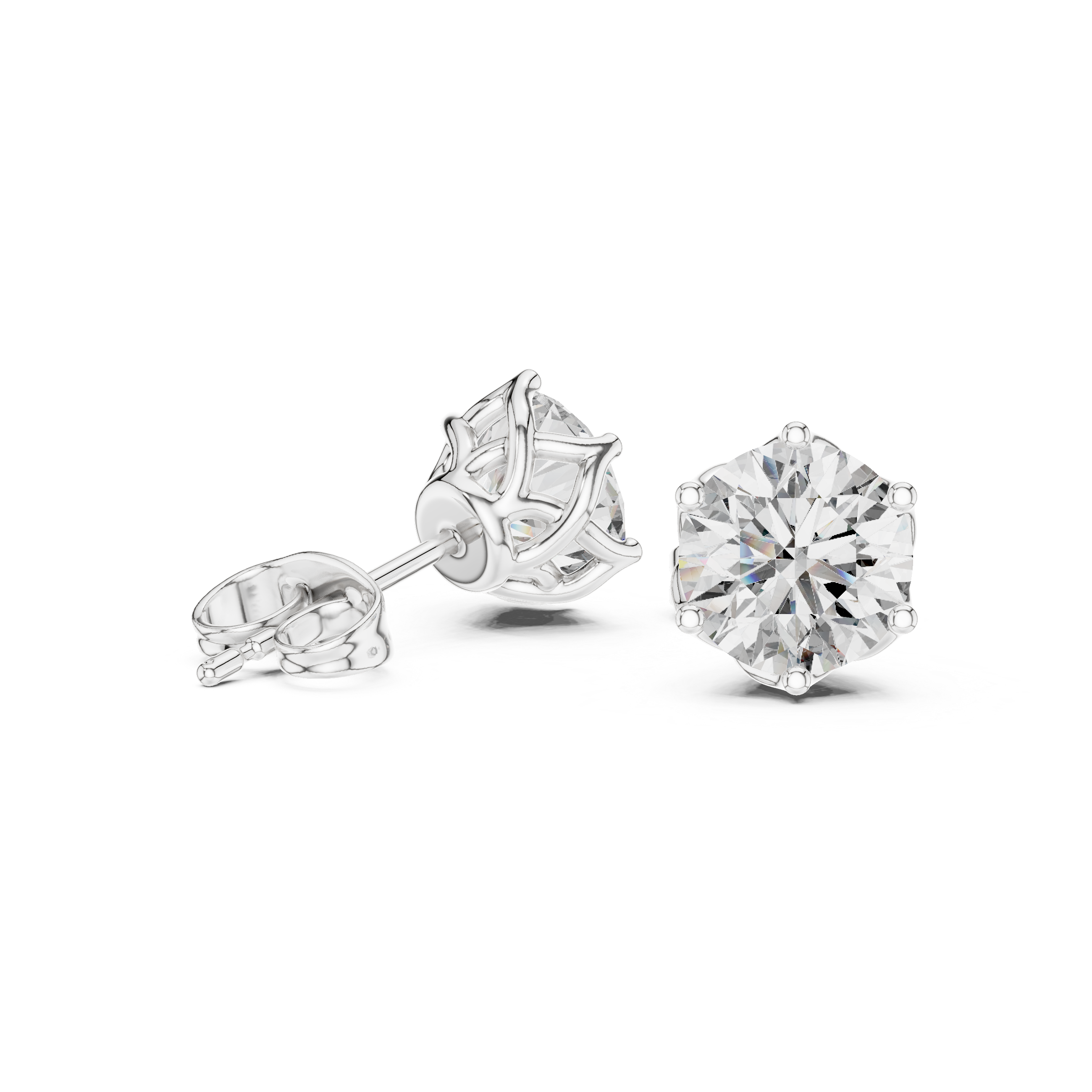 Round Diamond Stud Earrings
