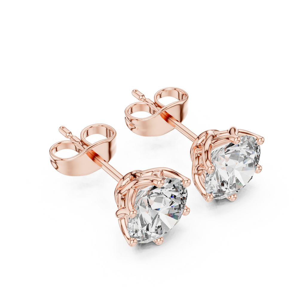 Round Diamond Stud Earrings