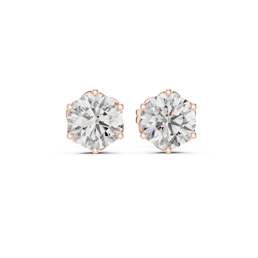Round Diamond Stud Earrings