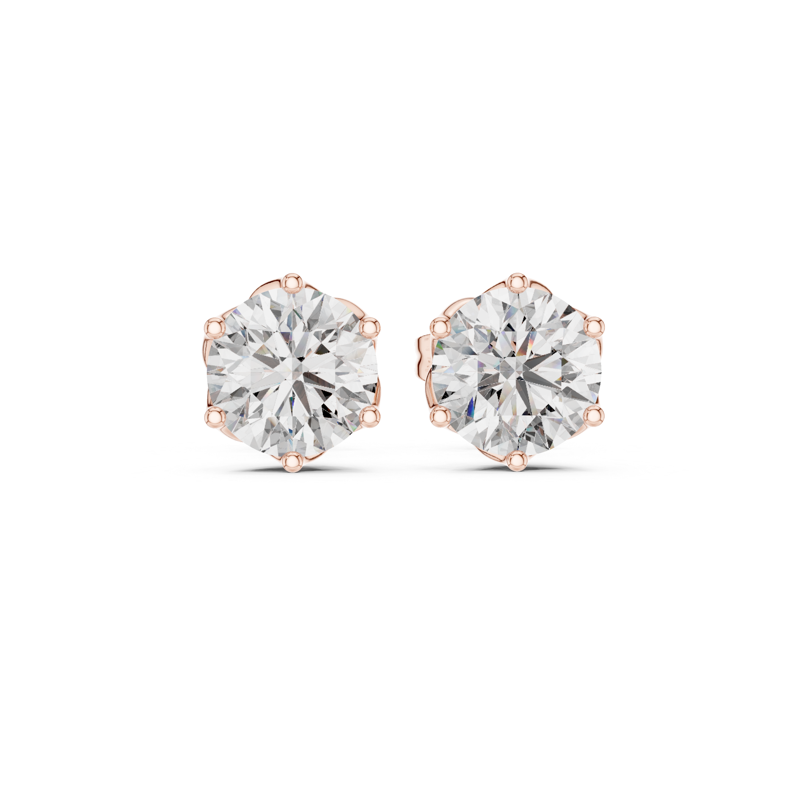 Round Diamond Stud Earrings