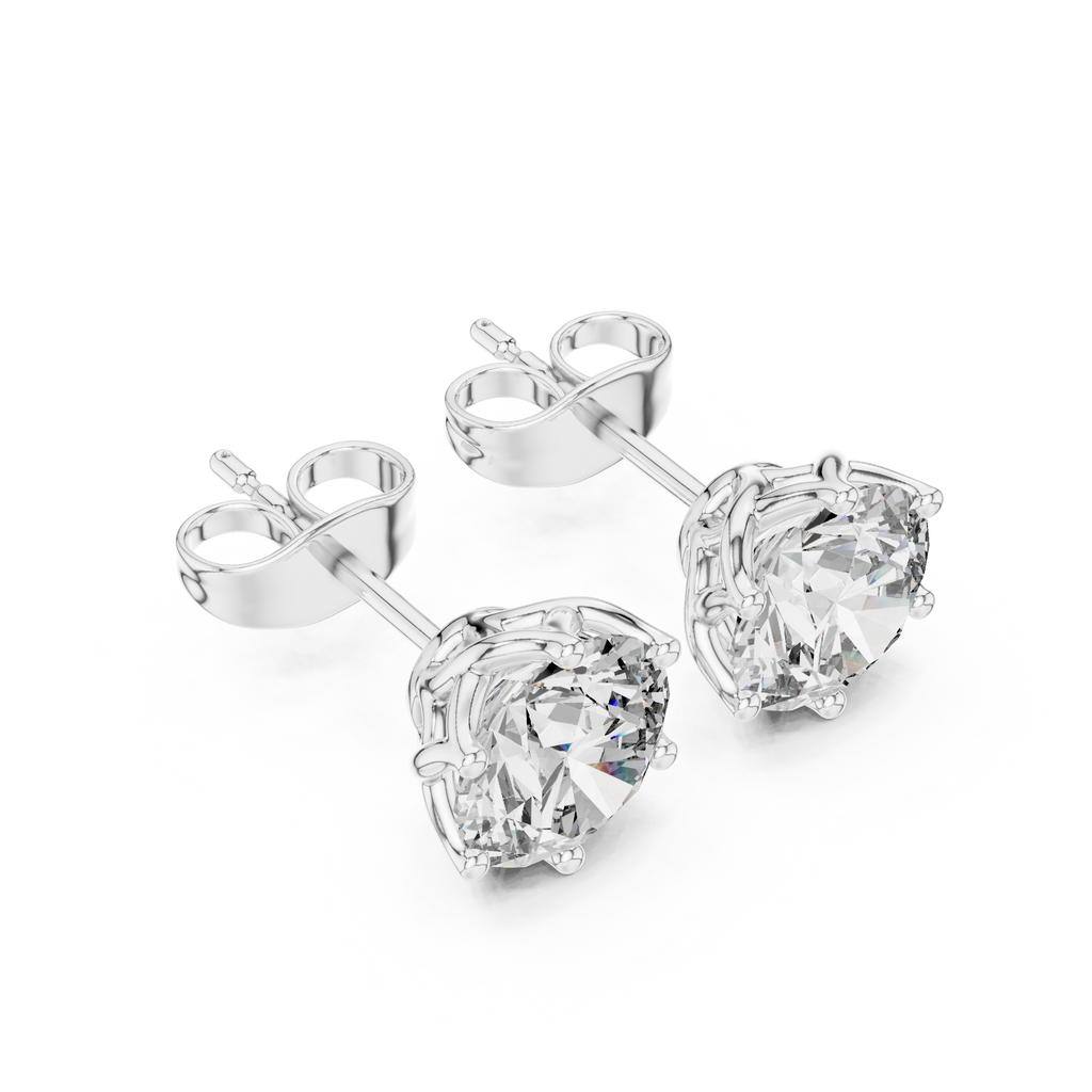 Round Diamond Stud Earrings