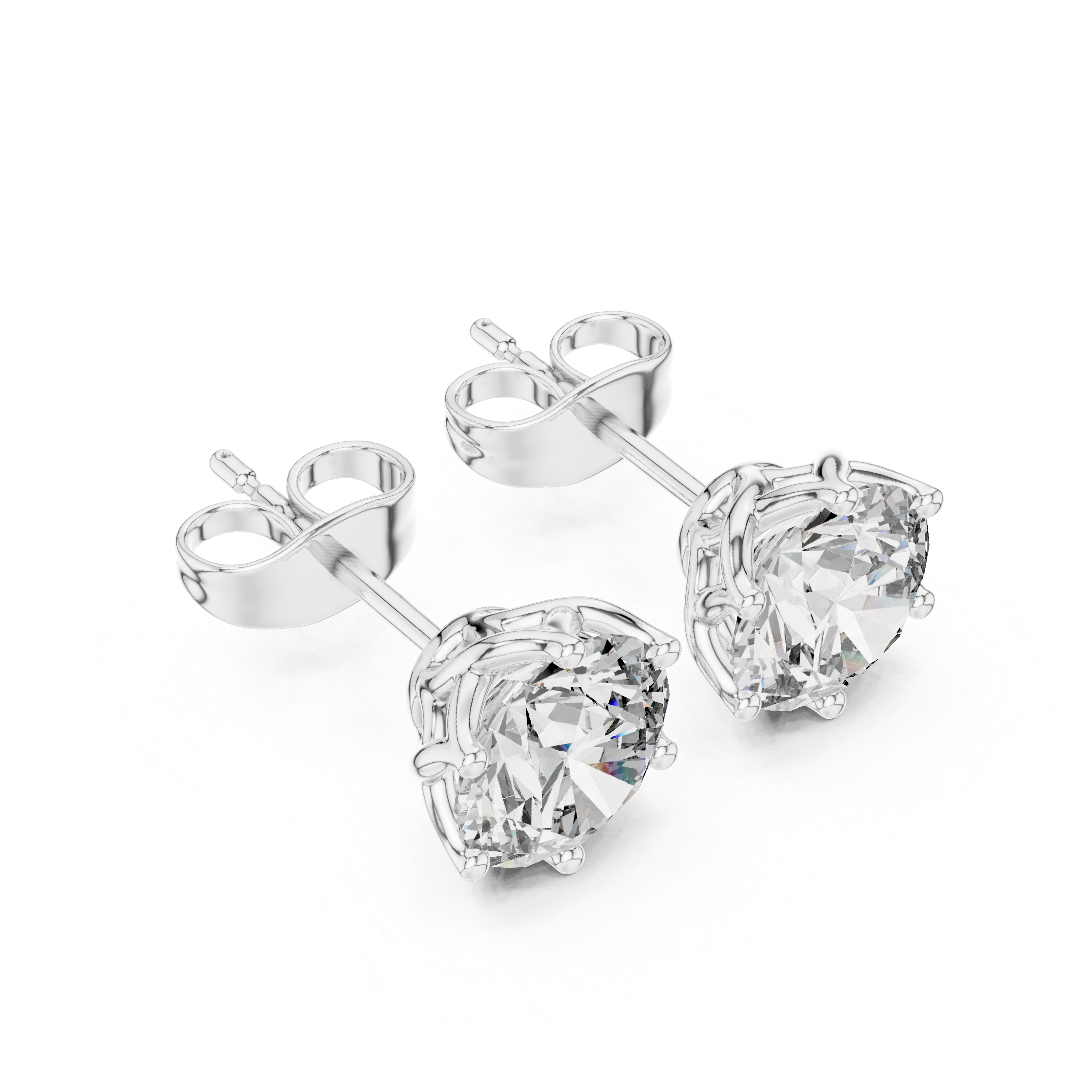 Round Diamond Stud Earrings