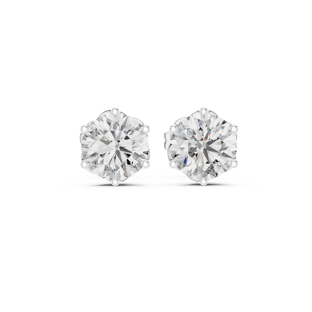 Round Diamond Stud Earrings