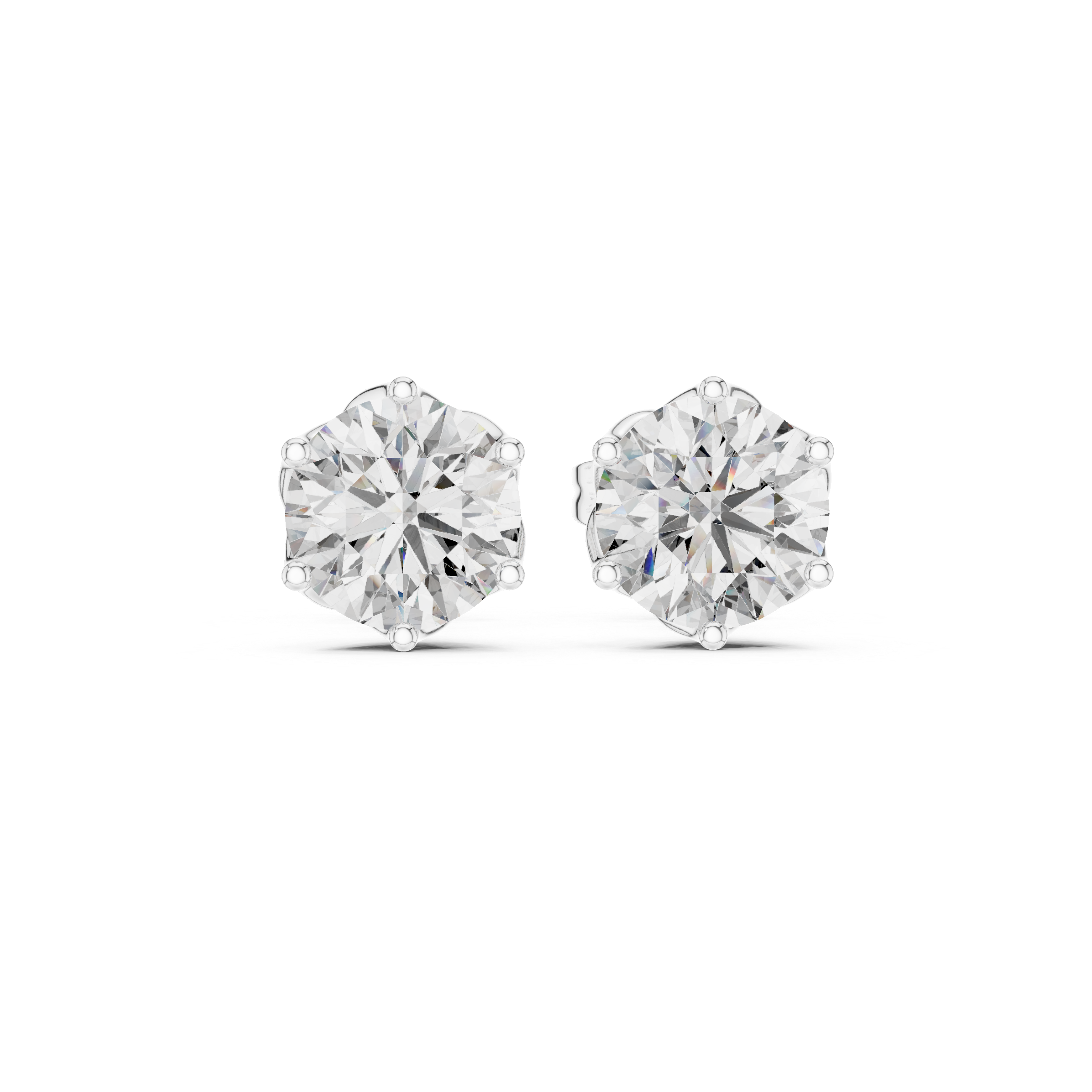 Round Diamond Stud Earrings
