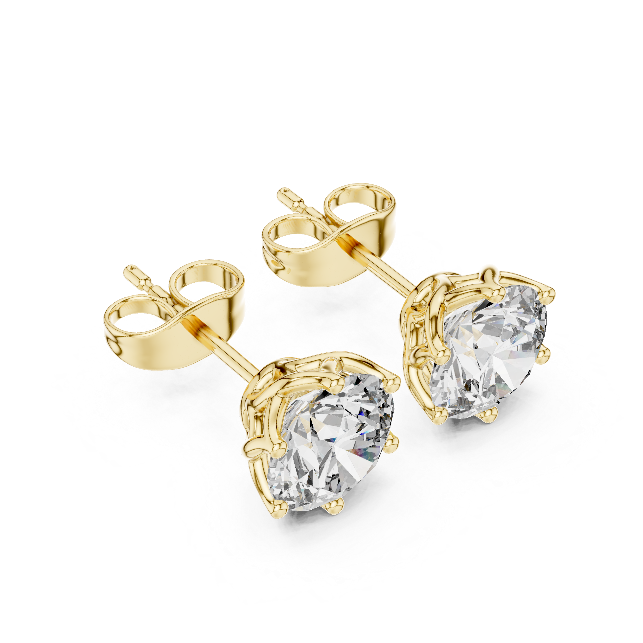 Round Diamond Stud Earrings