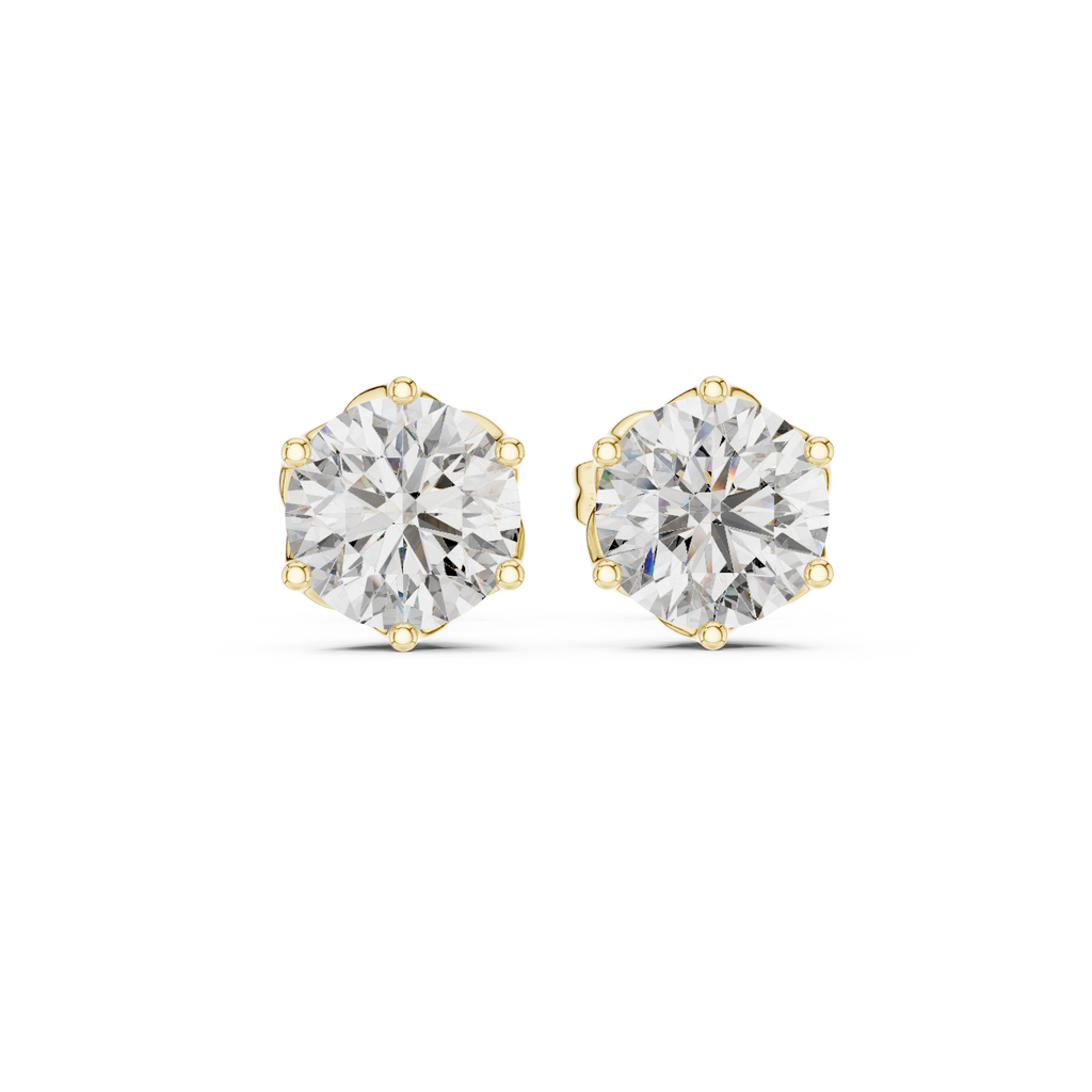 Round Diamond Stud Earrings
