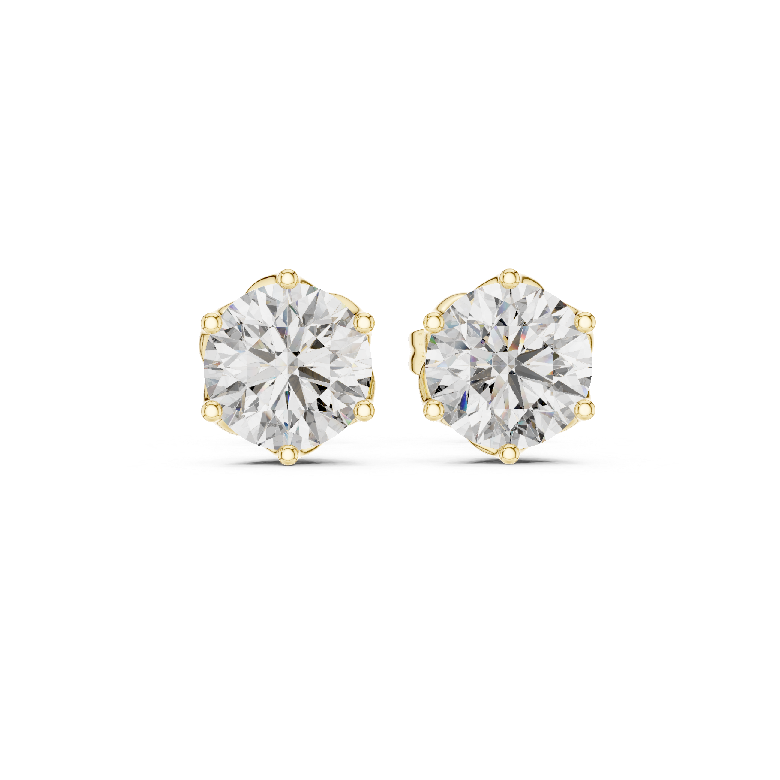 Round Diamond Stud Earrings