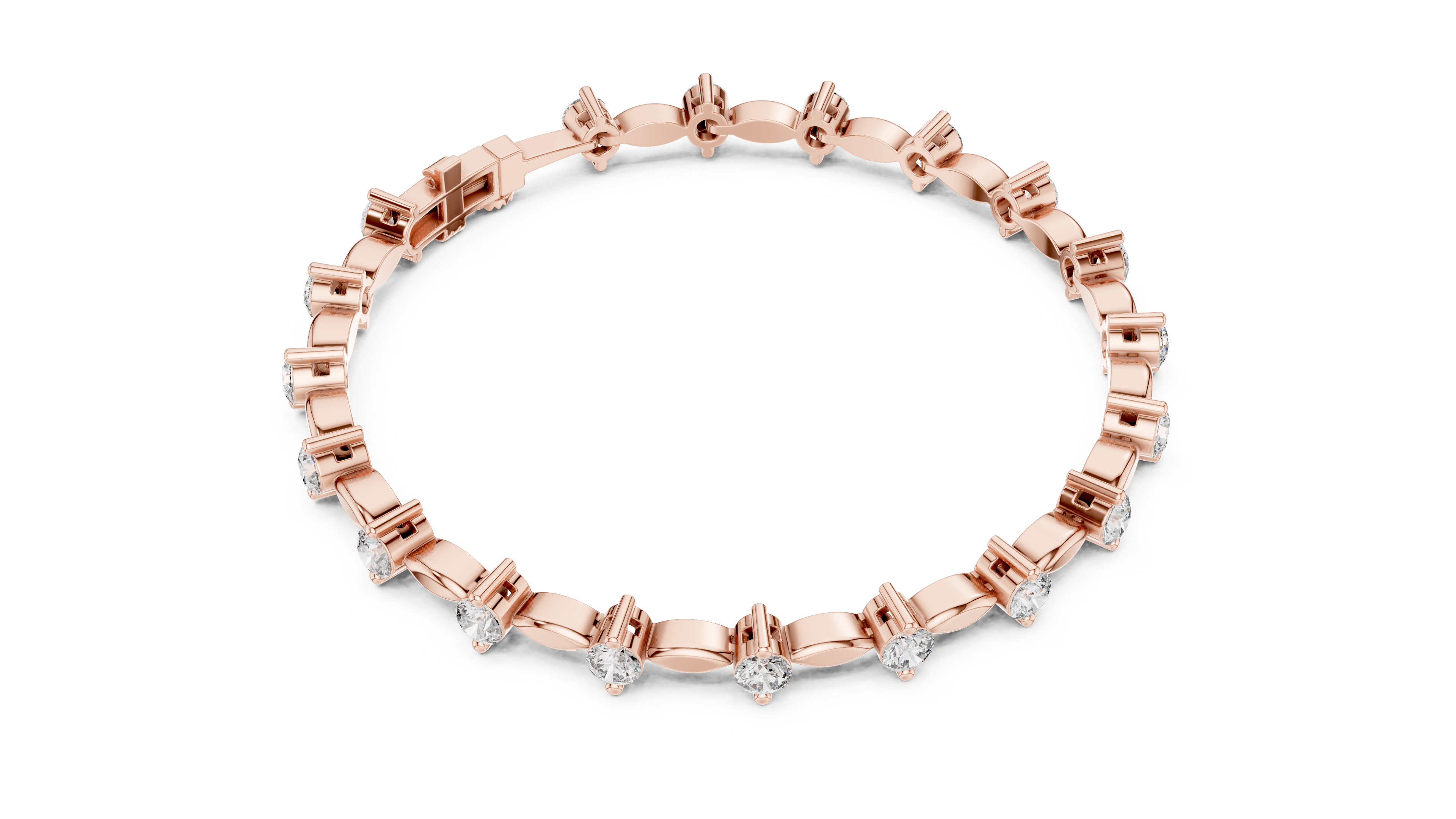 Round Diamond Bangle with Marquise Gold
