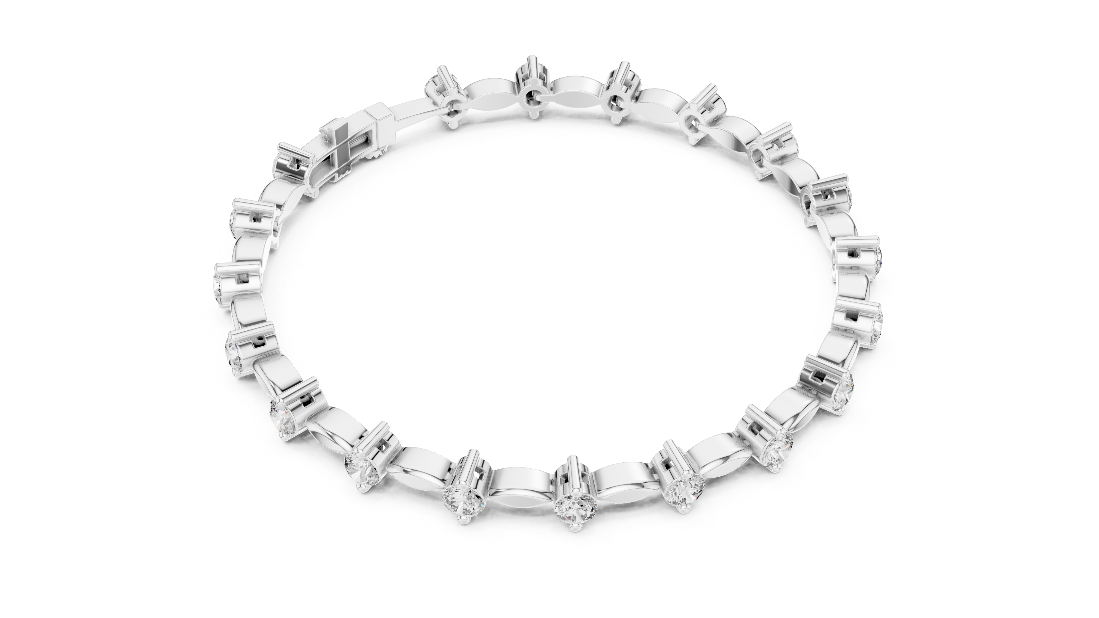Round Diamond Bangle with Marquise Gold