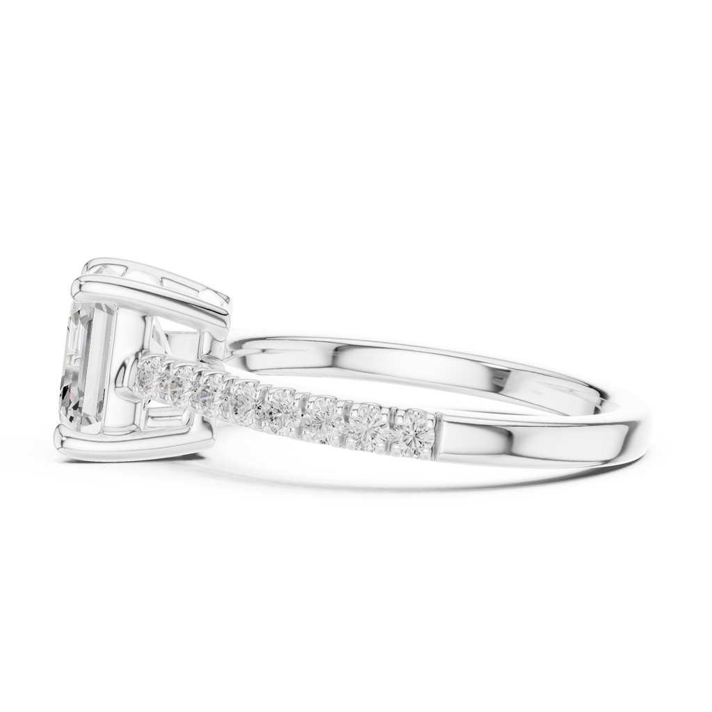 Asscher Cut Diamond Hidden Halo Engagement Ring