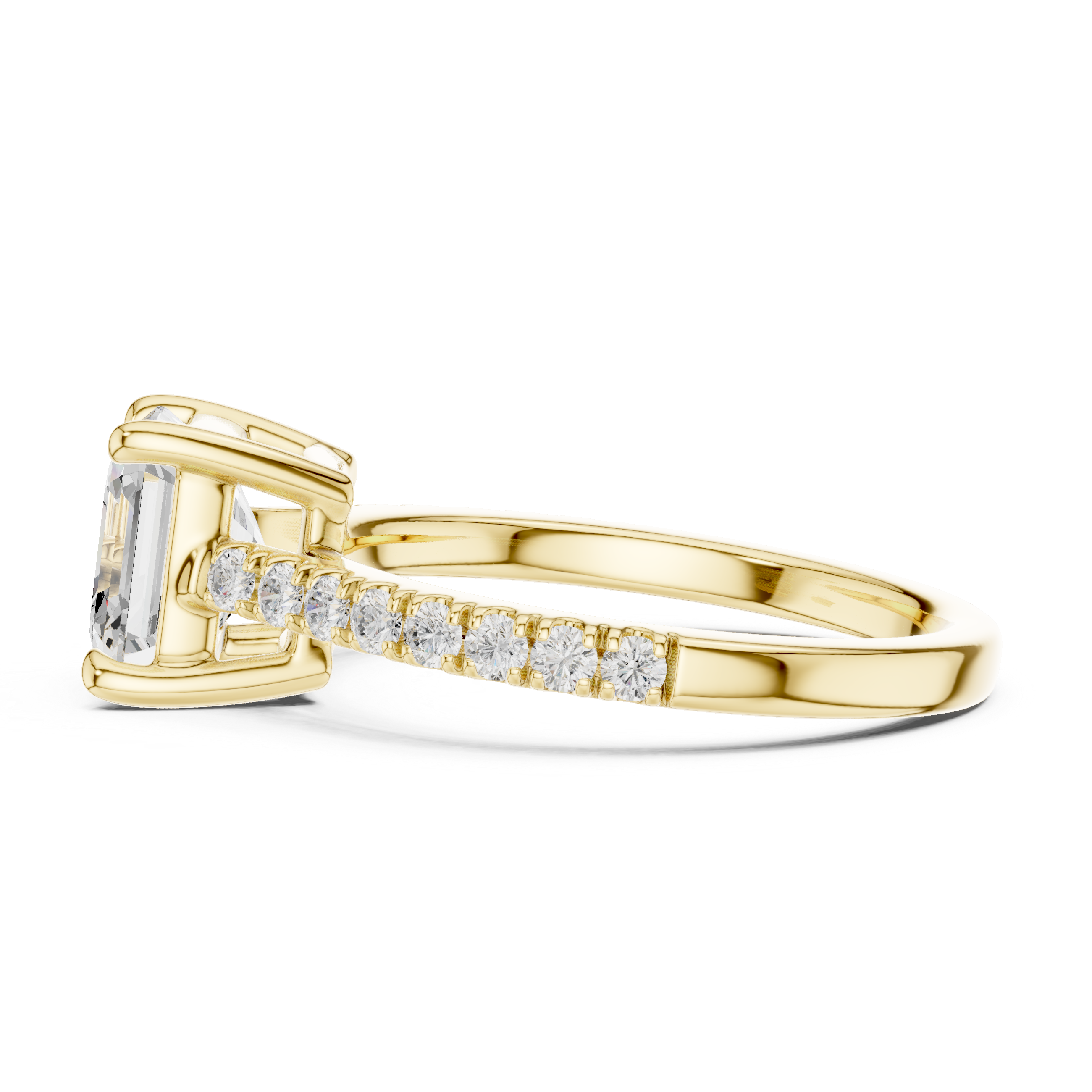 Asscher Cut Diamond Hidden Halo Engagement Ring