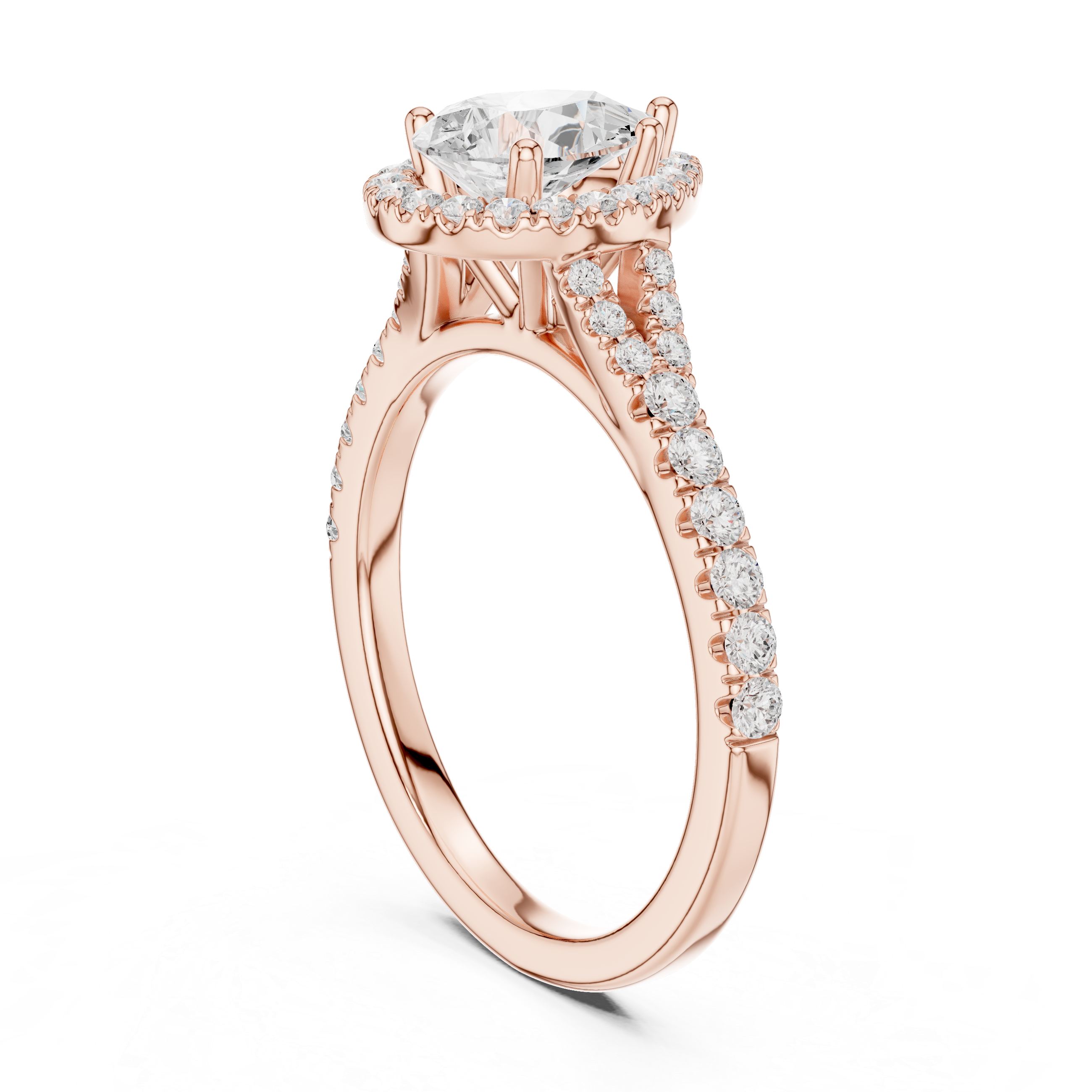Pear Halo Diamond Ring