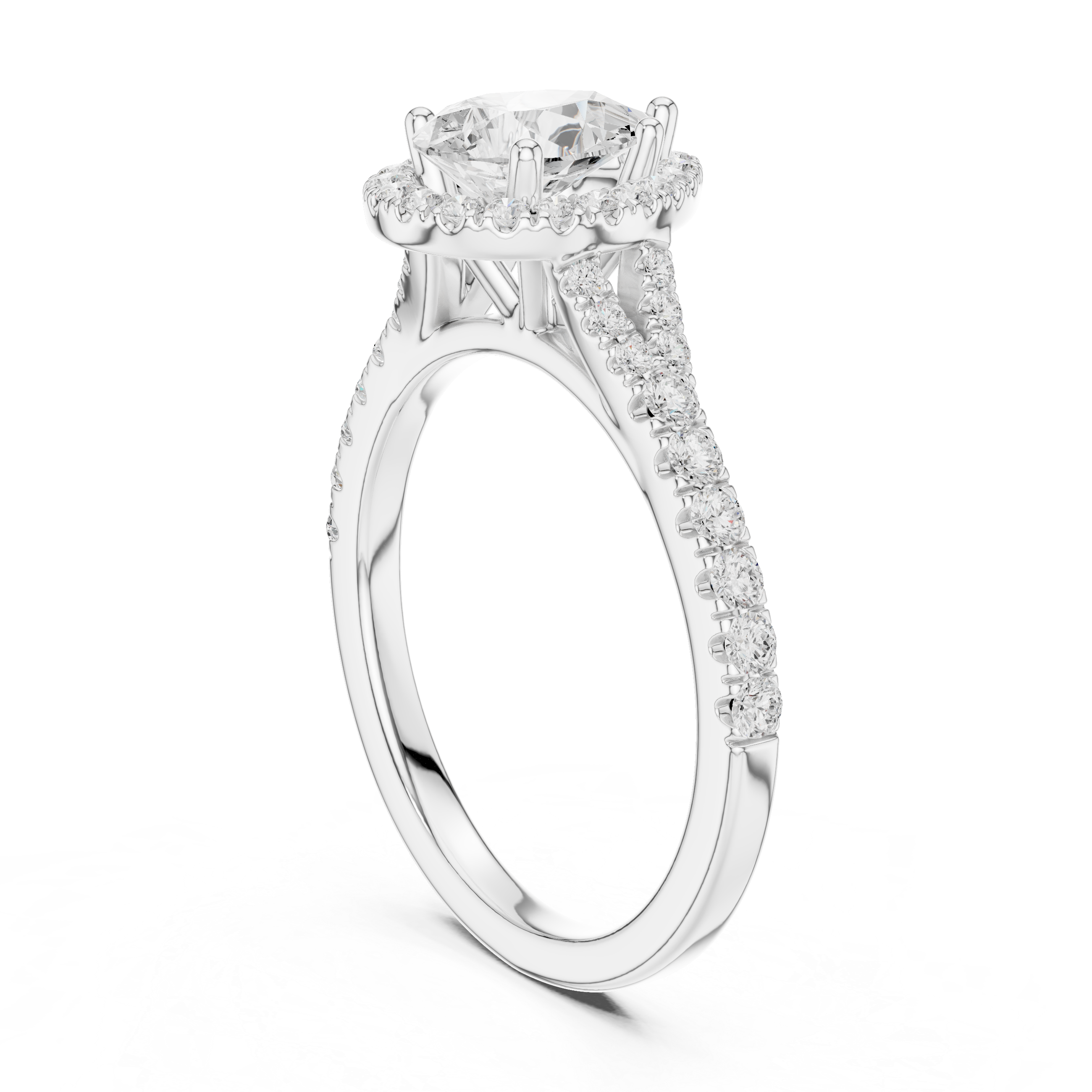 Pear Halo Diamond Ring