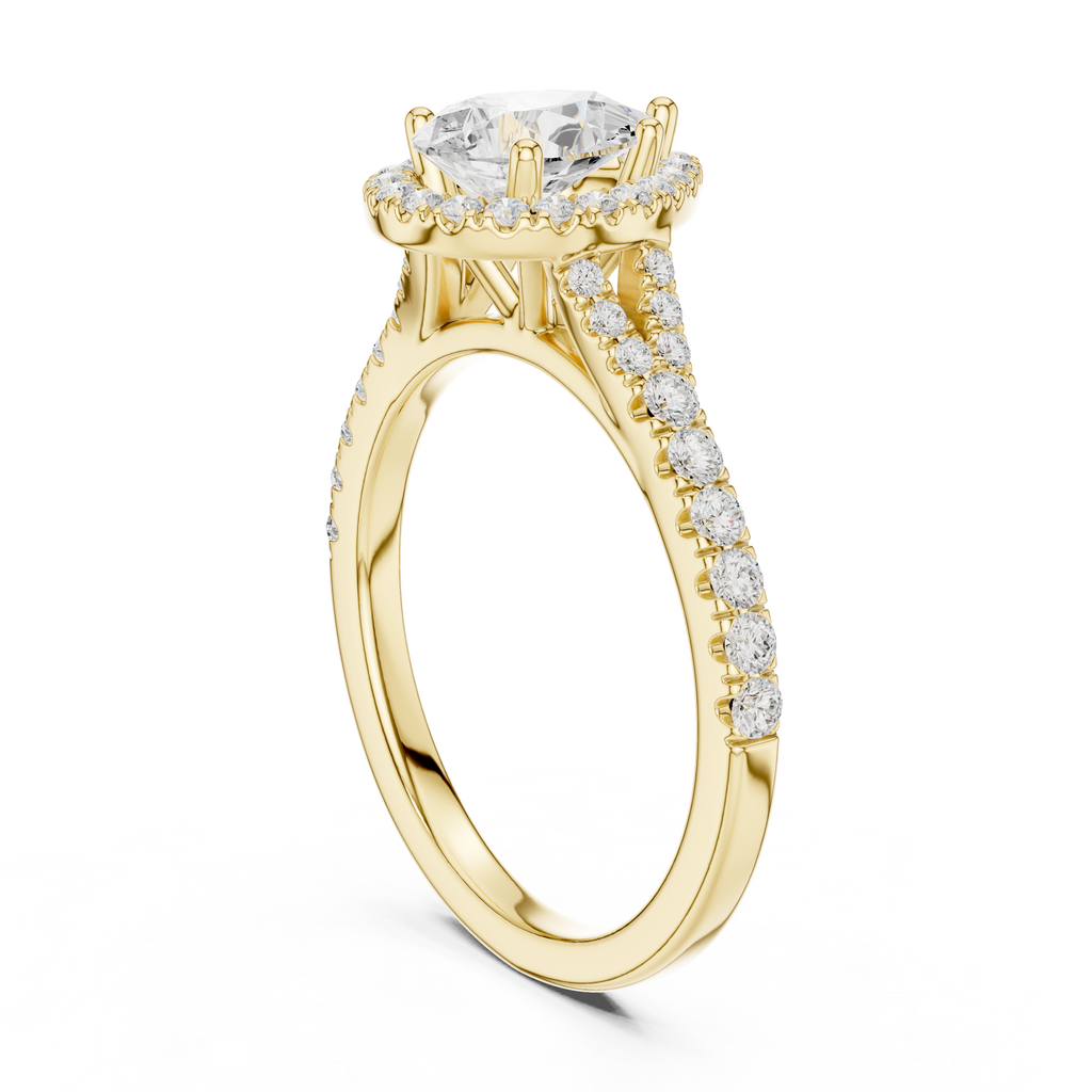 Pear Halo Diamond Ring