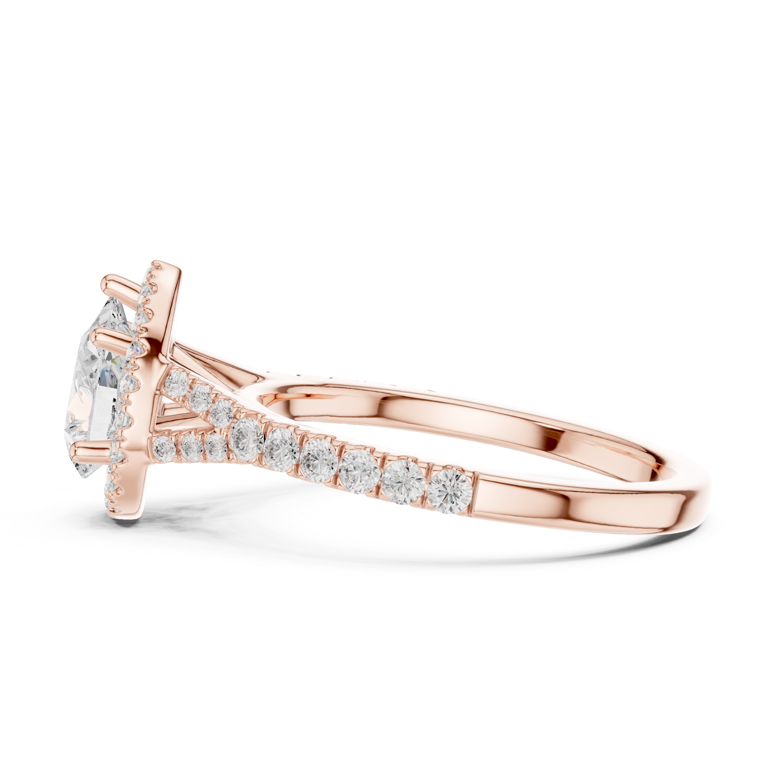 Pear Halo Diamond Ring