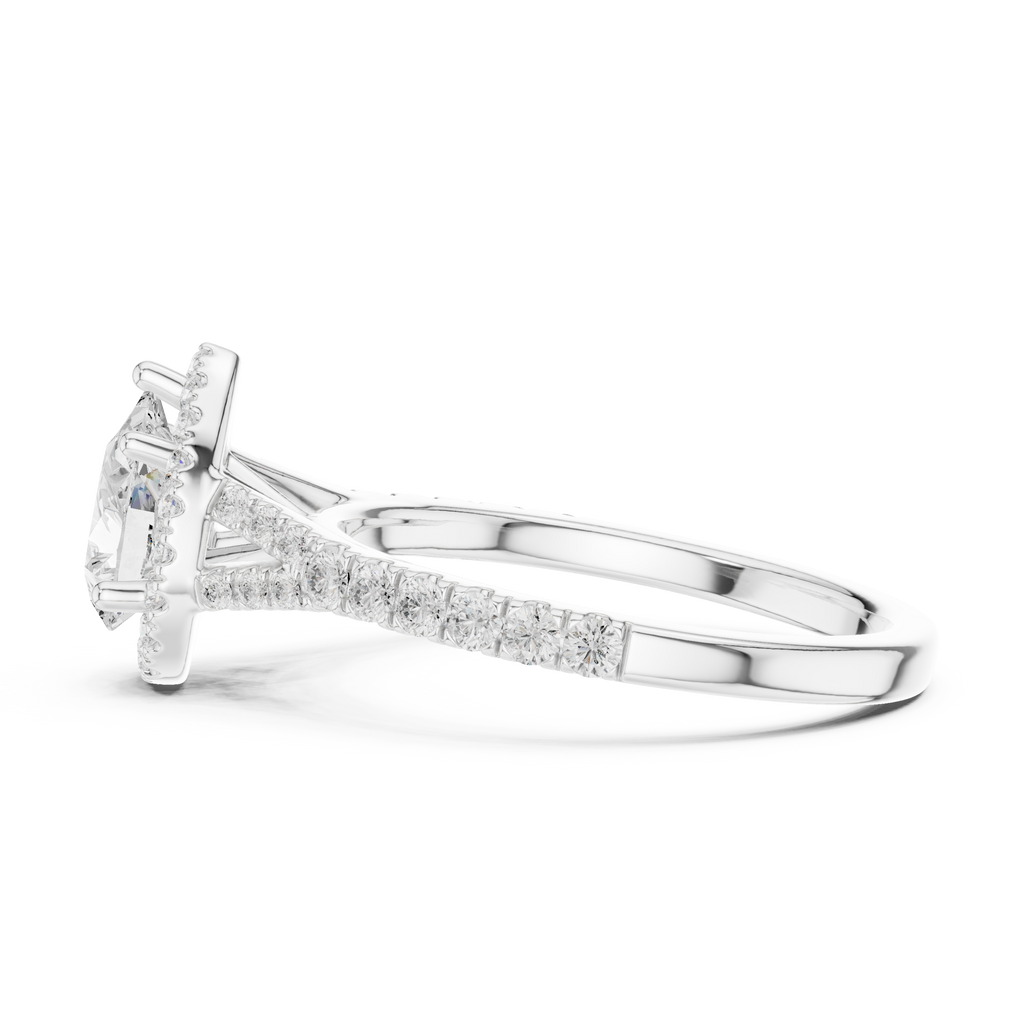 Pear Halo Diamond Ring