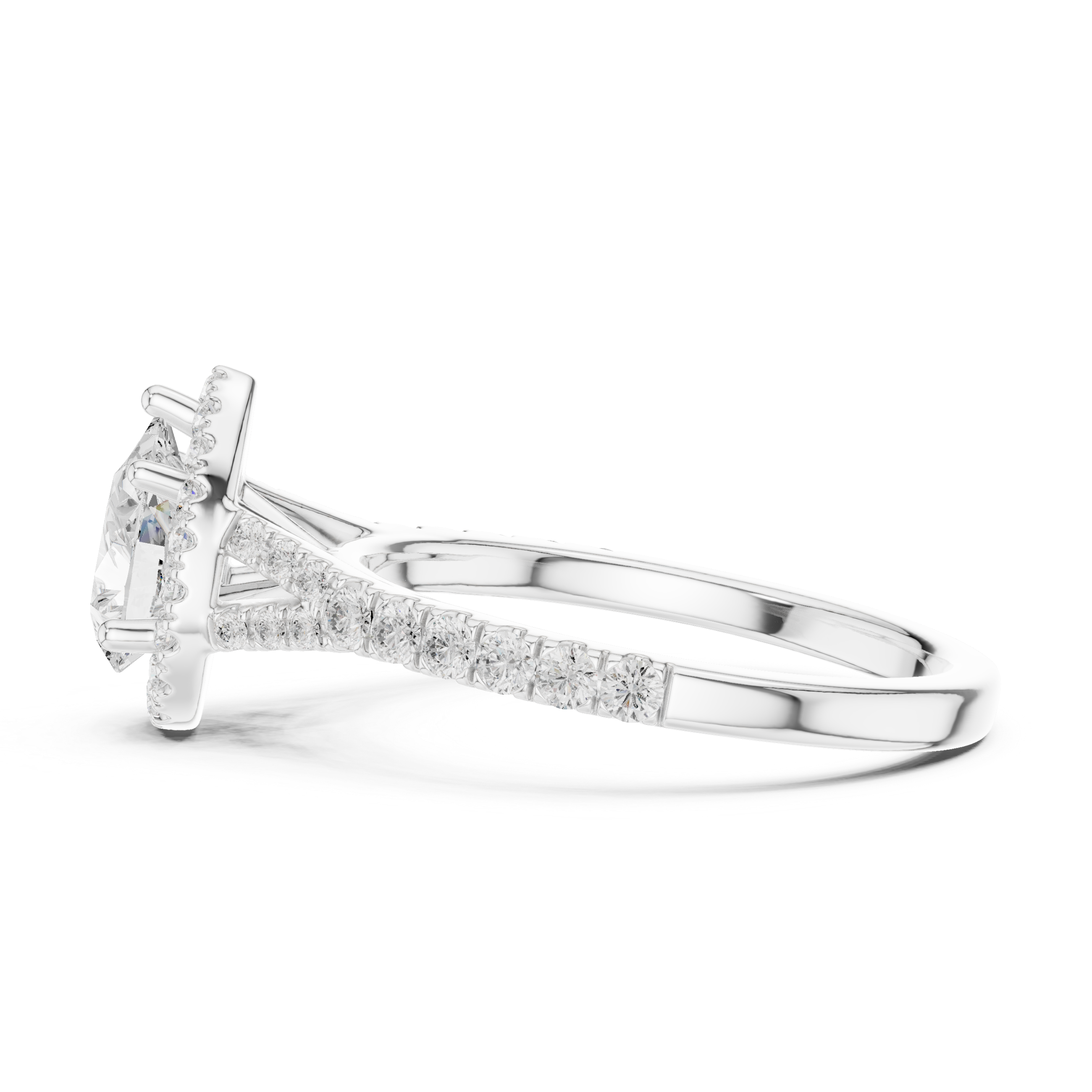 Pear Halo Diamond Ring