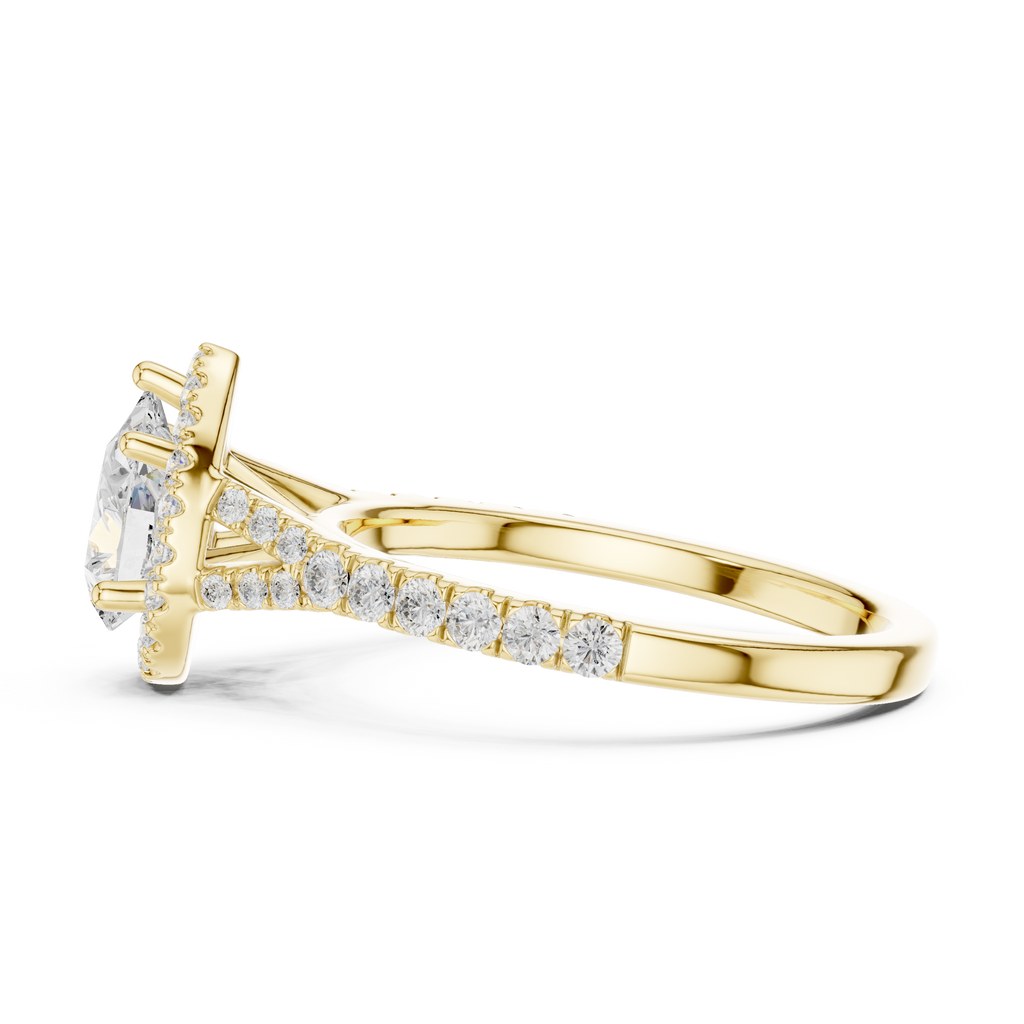 Pear Halo Diamond Ring
