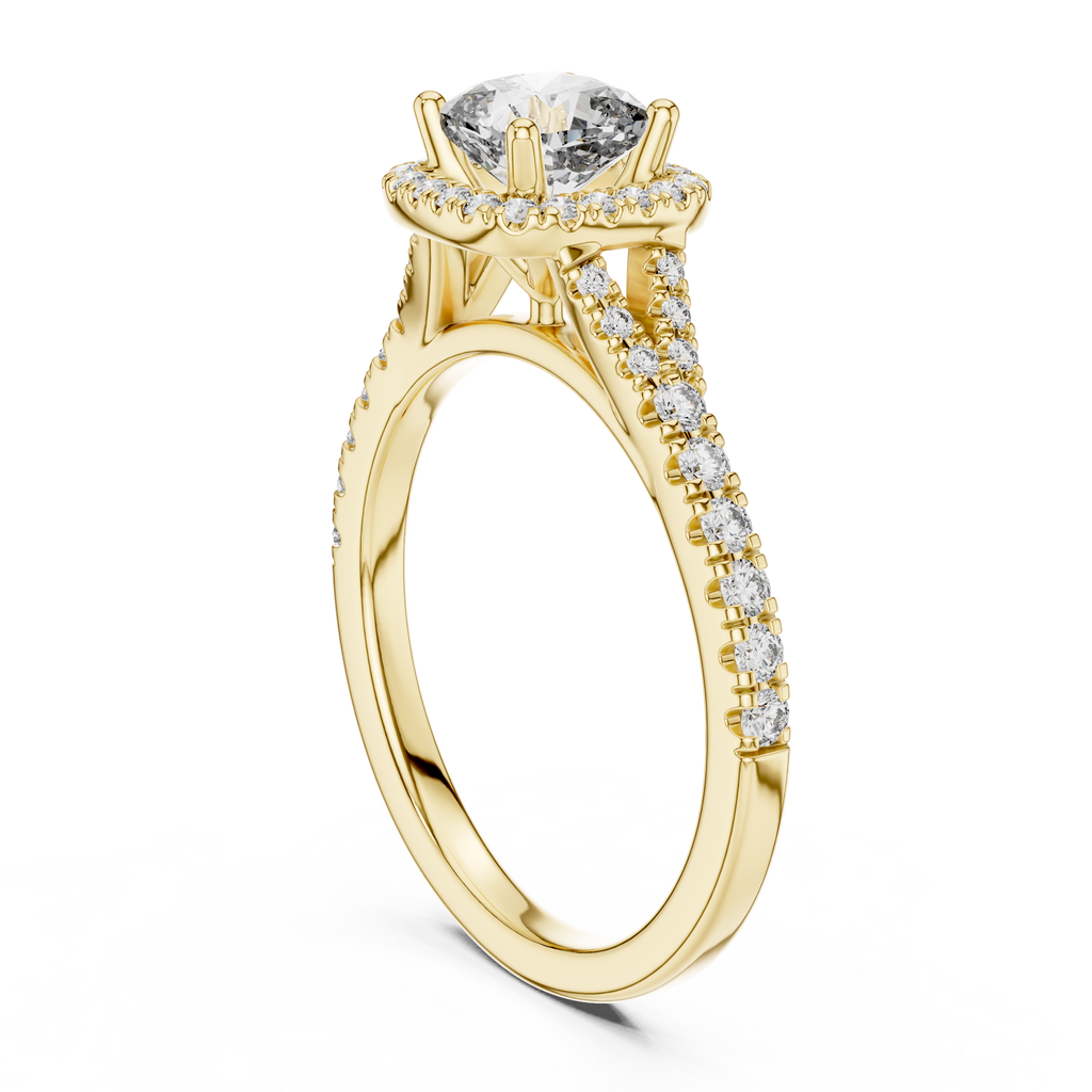 Cushion Halo Solitaire Ring