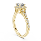 Cushion Halo Solitaire Ring