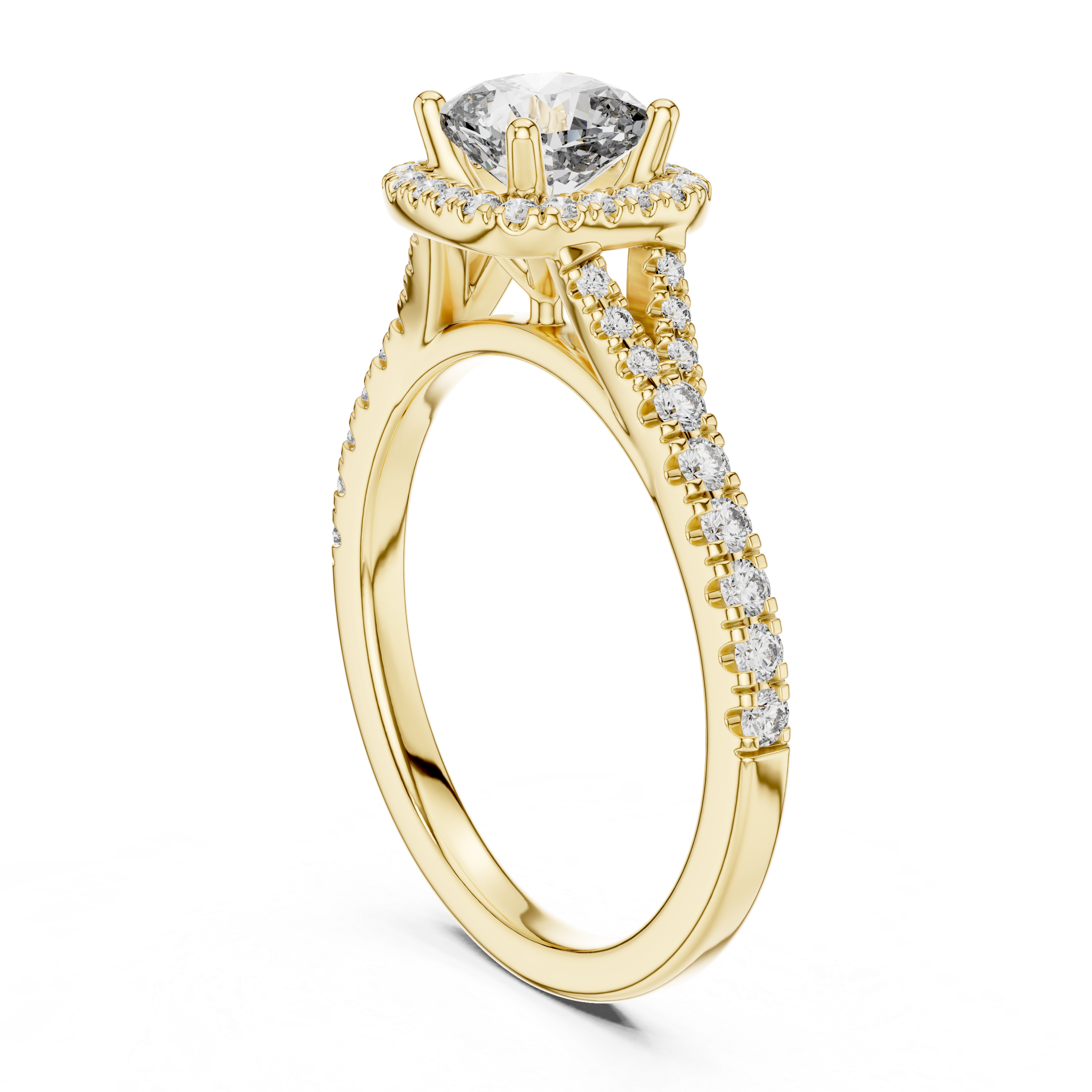 Cushion Halo Solitaire Ring