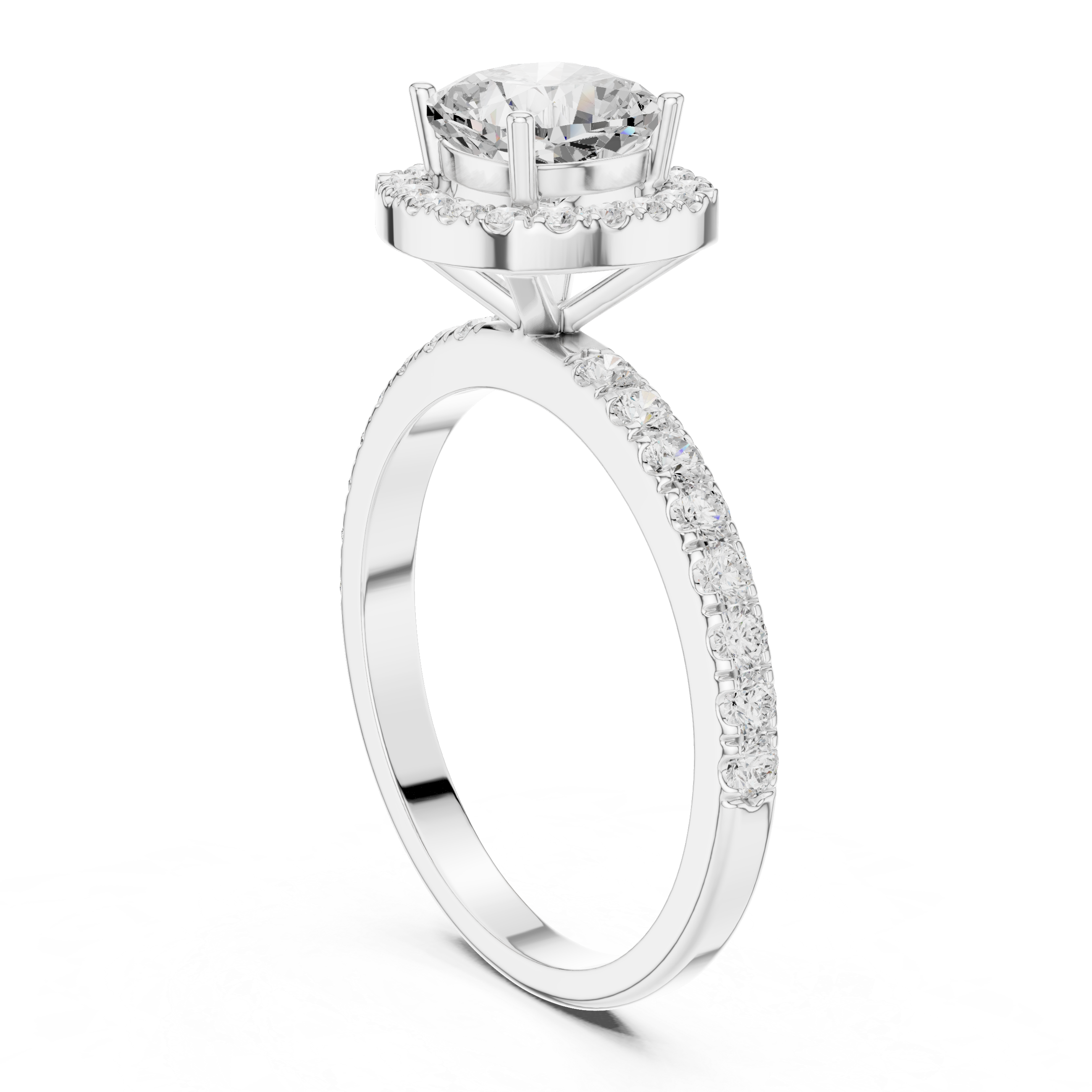 Cushion Cut Halo Engagement Ring