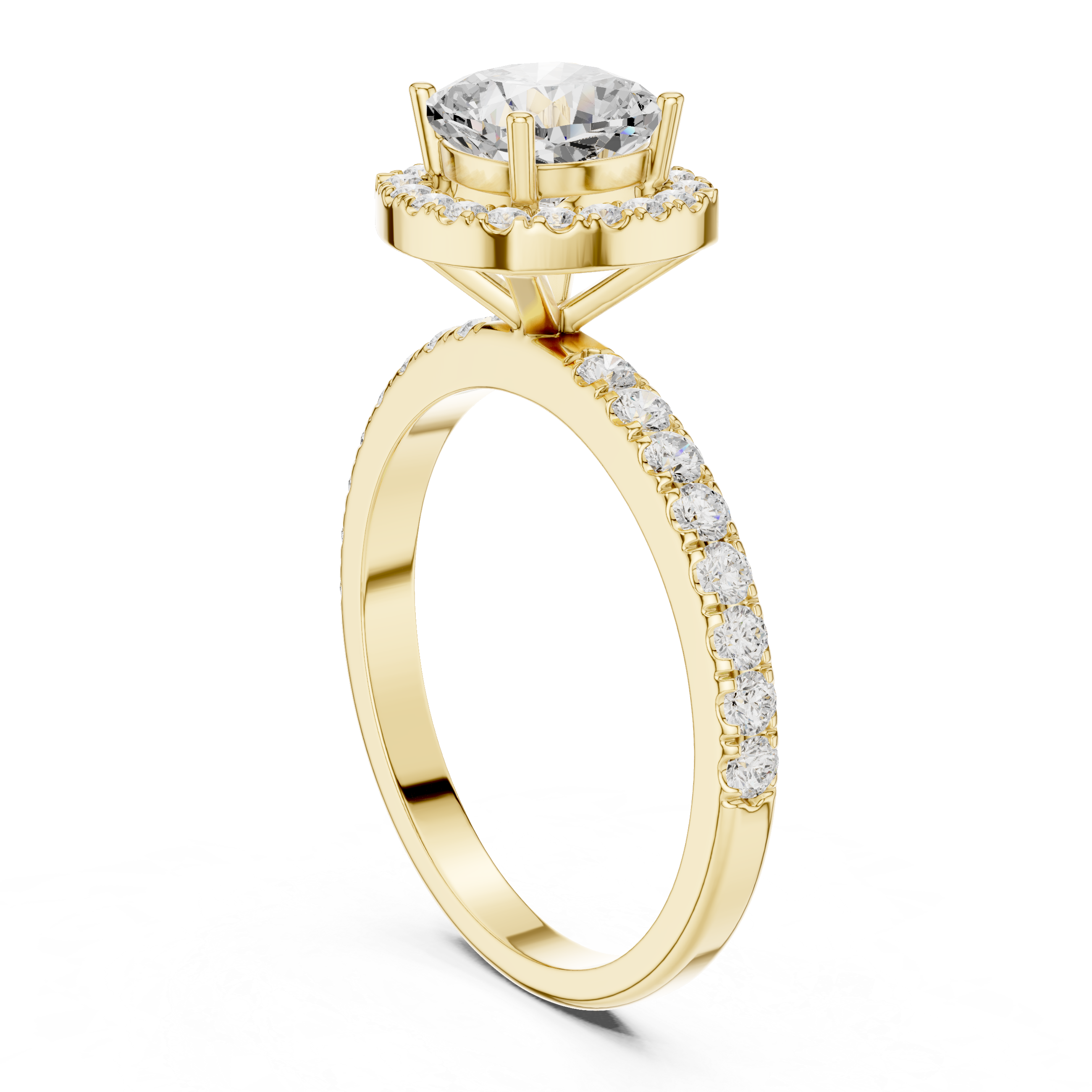 Cushion Cut Halo Engagement Ring