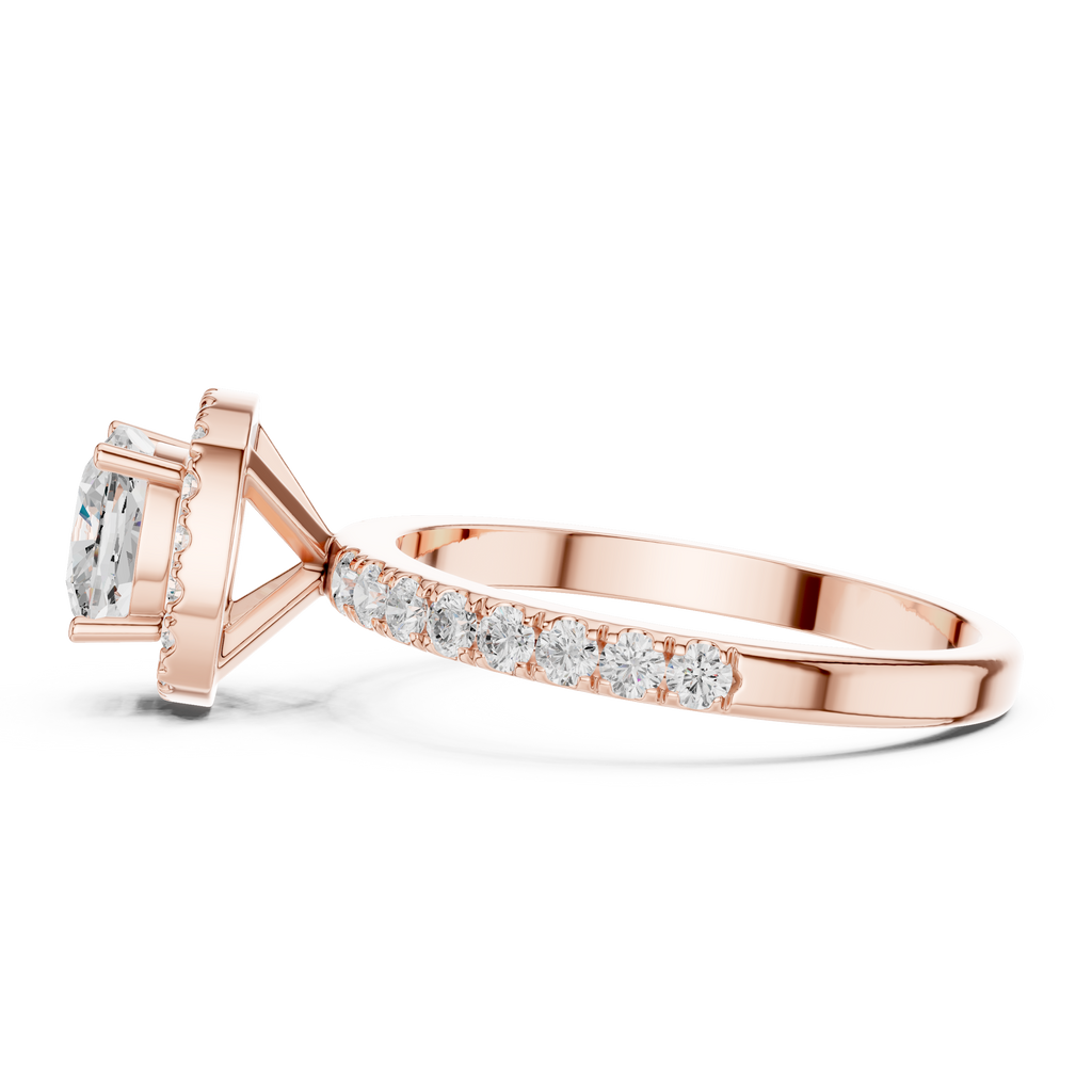 Cushion Cut Halo Engagement Ring