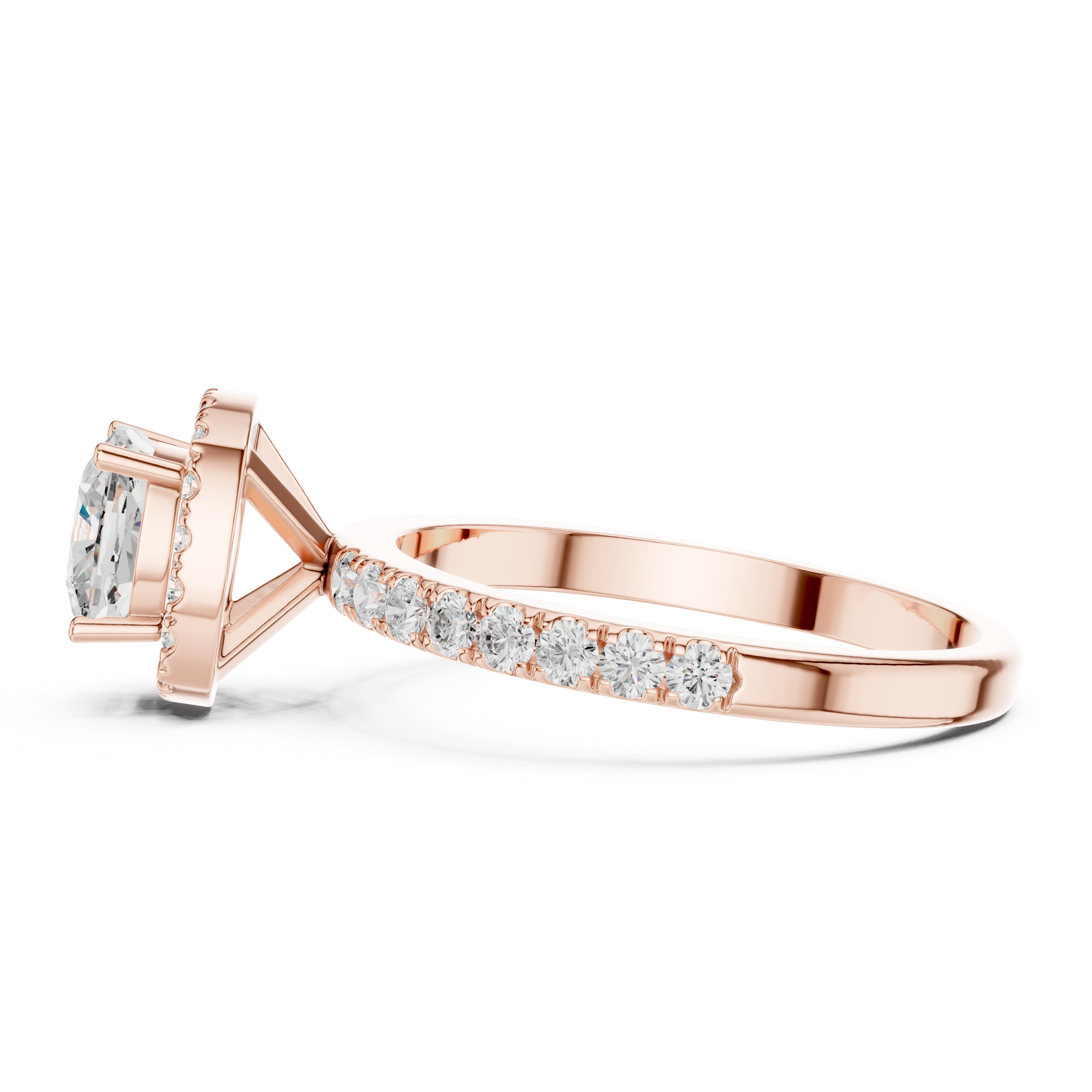 Cushion Cut Halo Engagement Ring