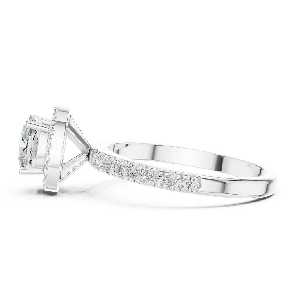Cushion Cut Halo Engagement Ring