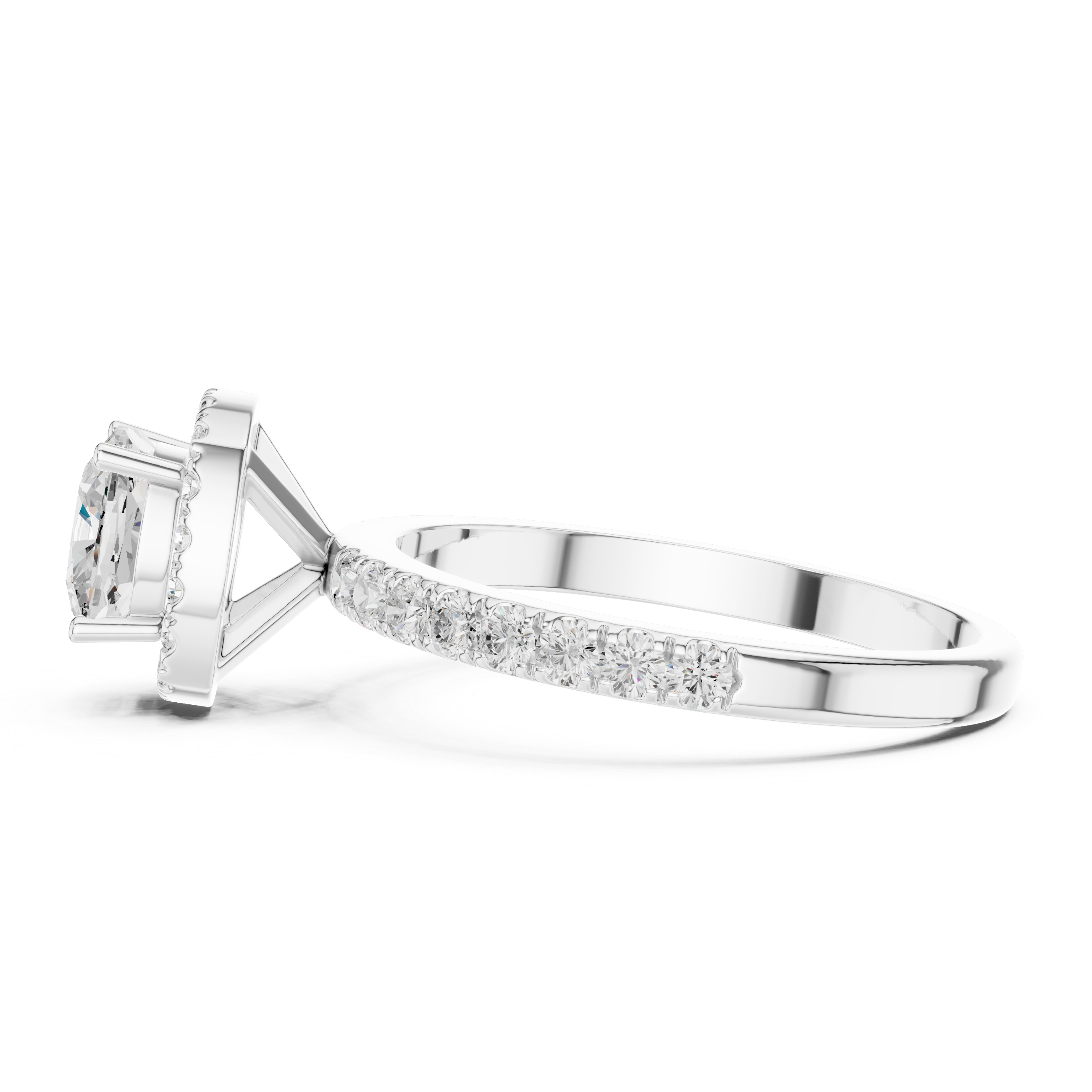 Cushion Cut Halo Engagement Ring