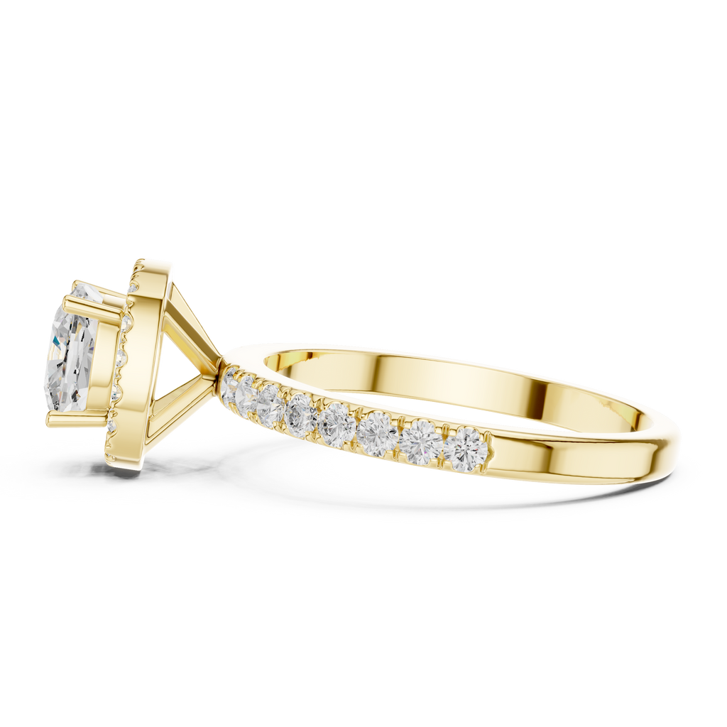 Cushion Cut Halo Engagement Ring