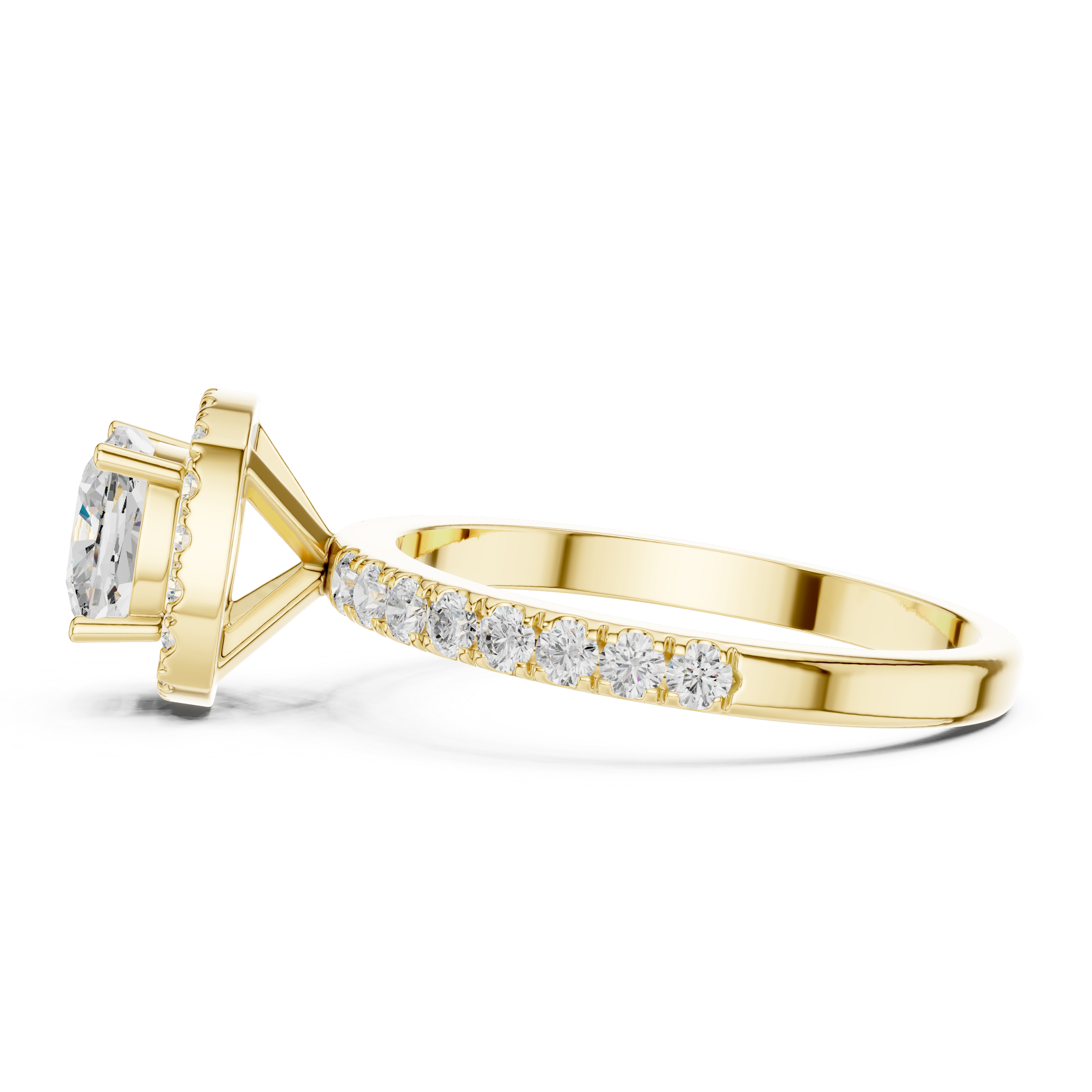 Cushion Cut Halo Engagement Ring