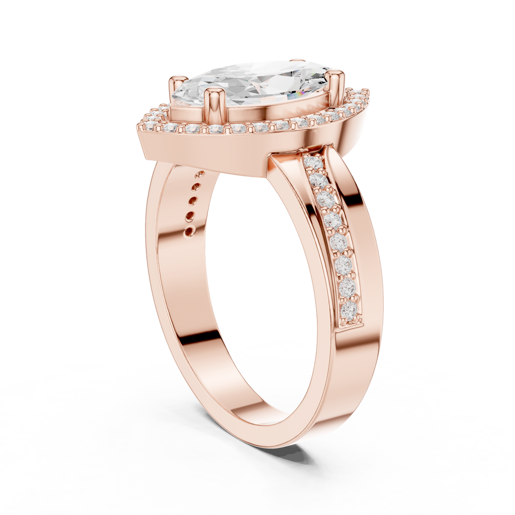 Marquise Halo Diamond Ring