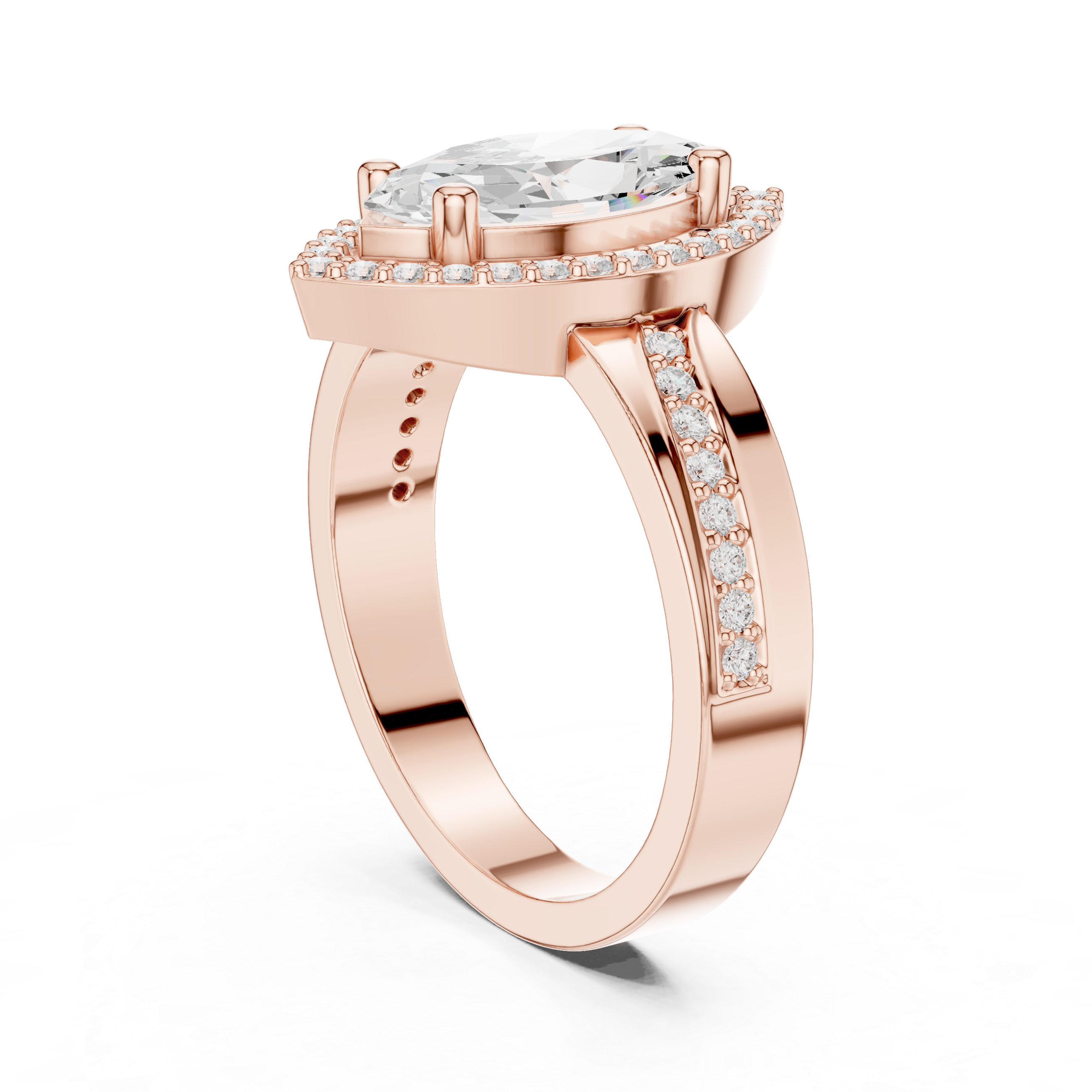 Marquise Halo Diamond Ring