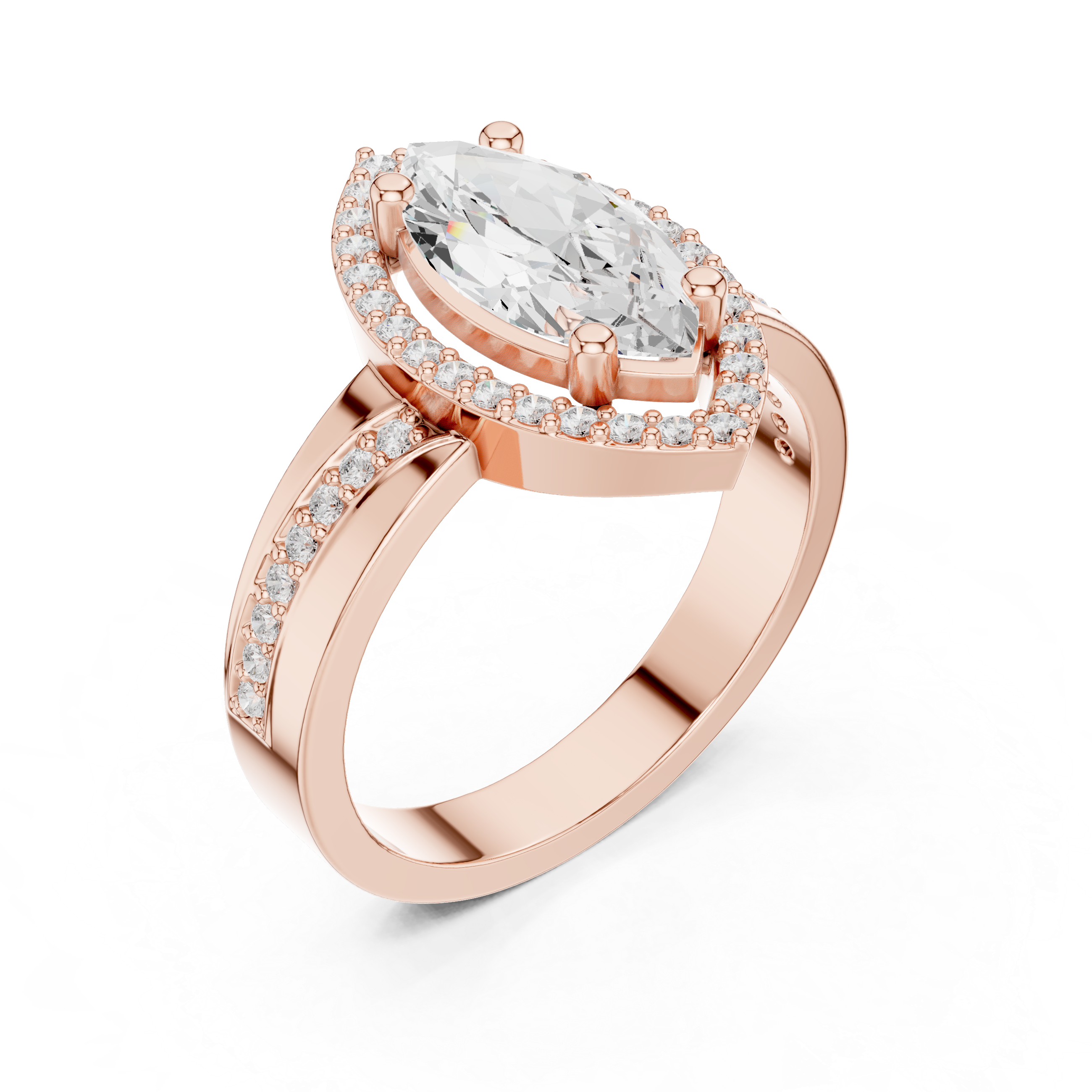 Marquise Halo Diamond Ring