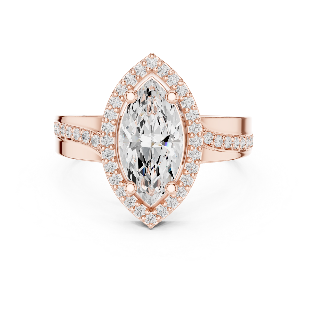 Marquise Halo Diamond Ring