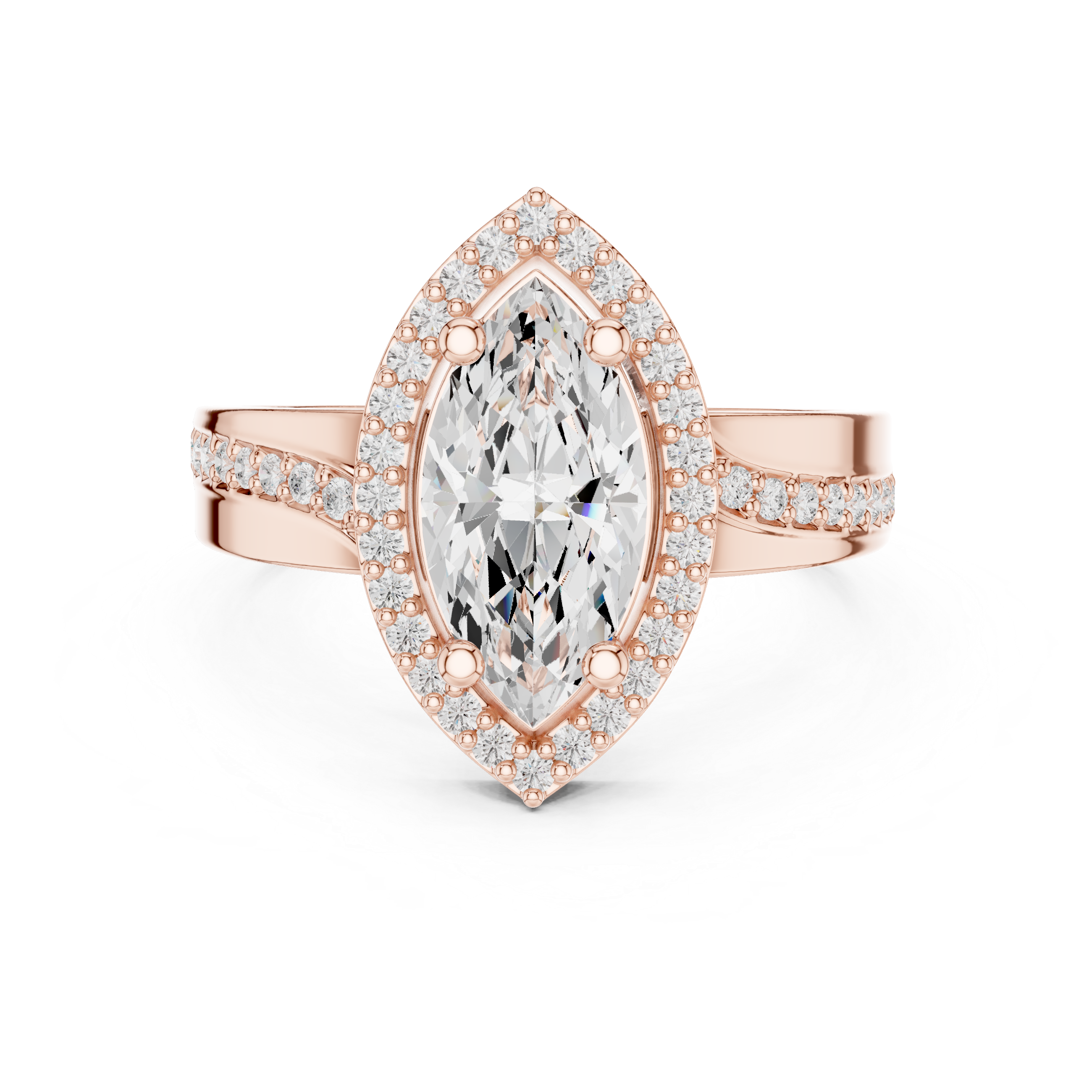 Marquise Halo Diamond Ring