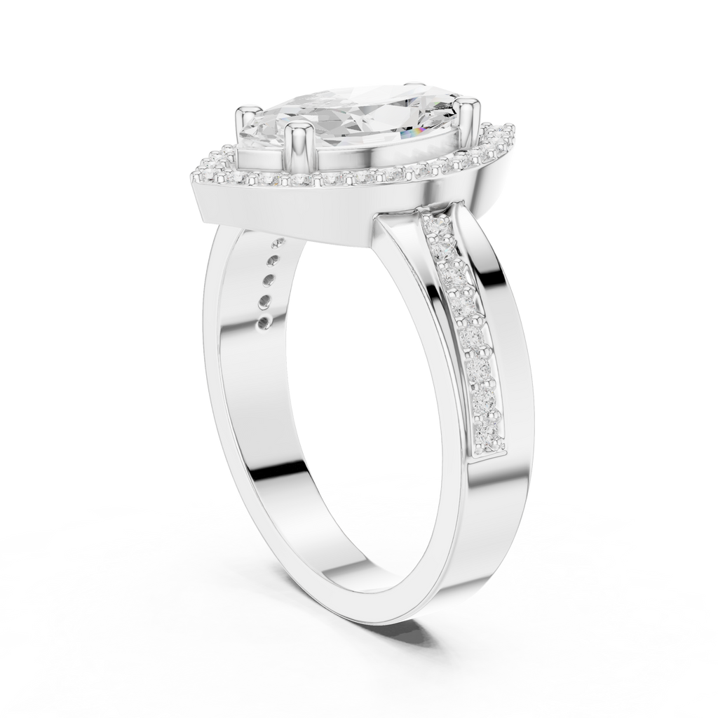 Marquise Halo Diamond Ring