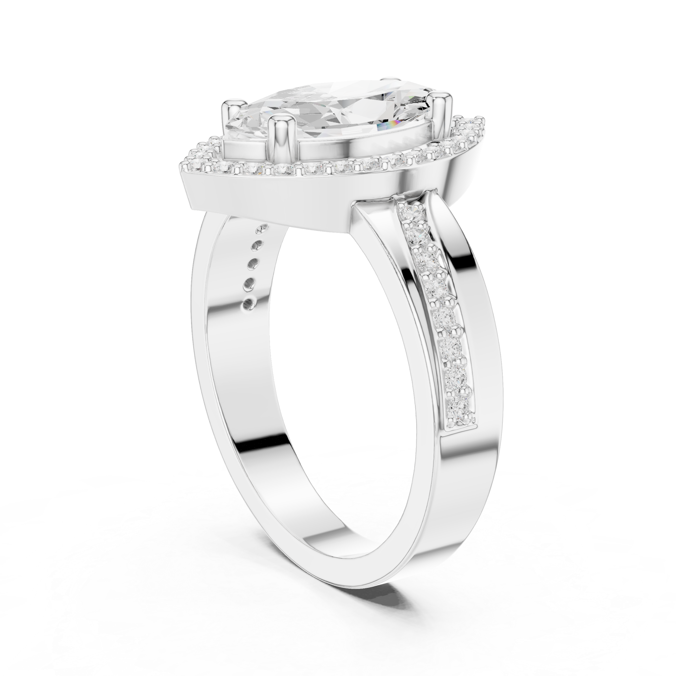 Marquise Halo Diamond Ring