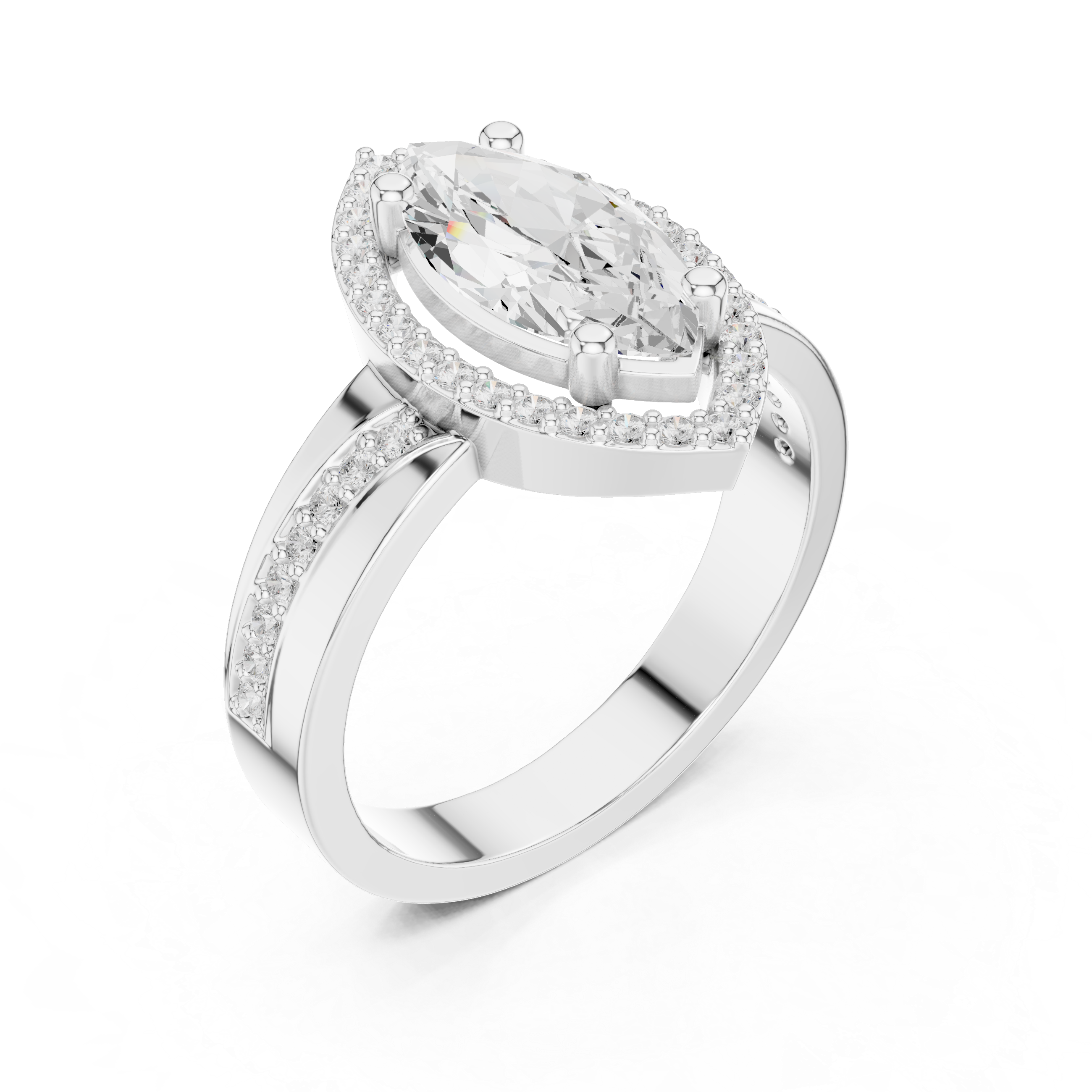 Marquise Halo Diamond Ring