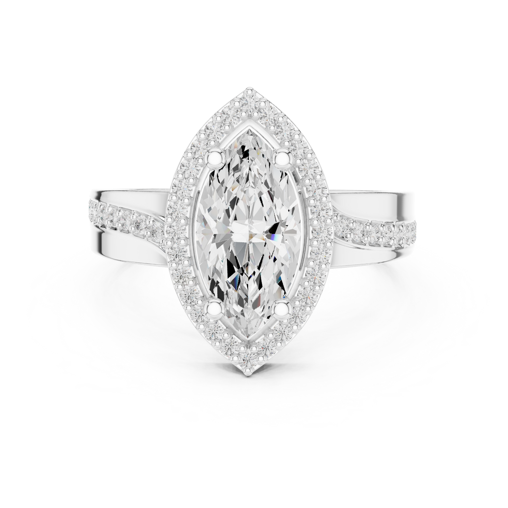 Marquise Halo Diamond Ring